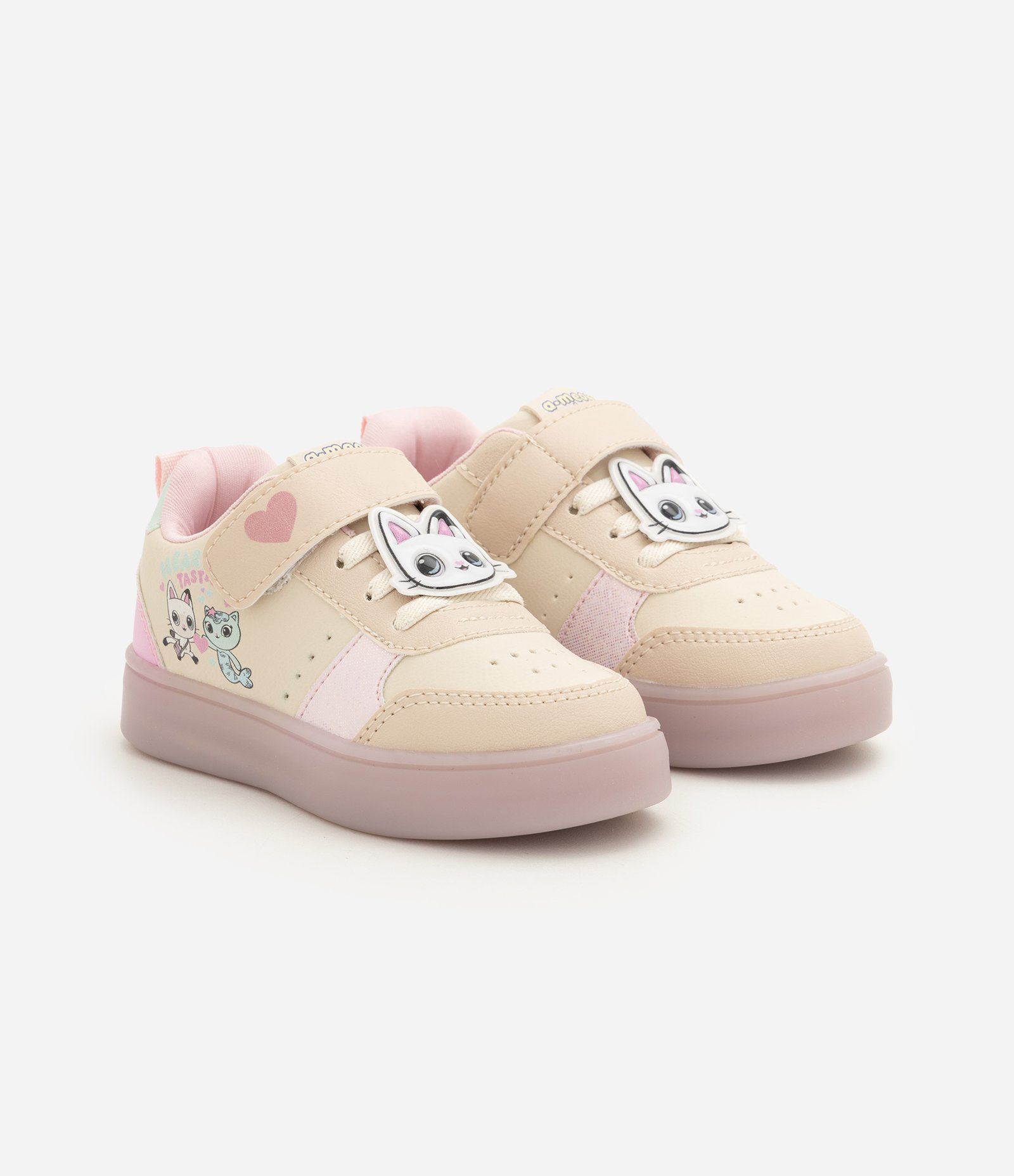 Tênis em PU com LED da Casa Mágica da Gabby Infantil - Tam 20 a 27 Off White 2