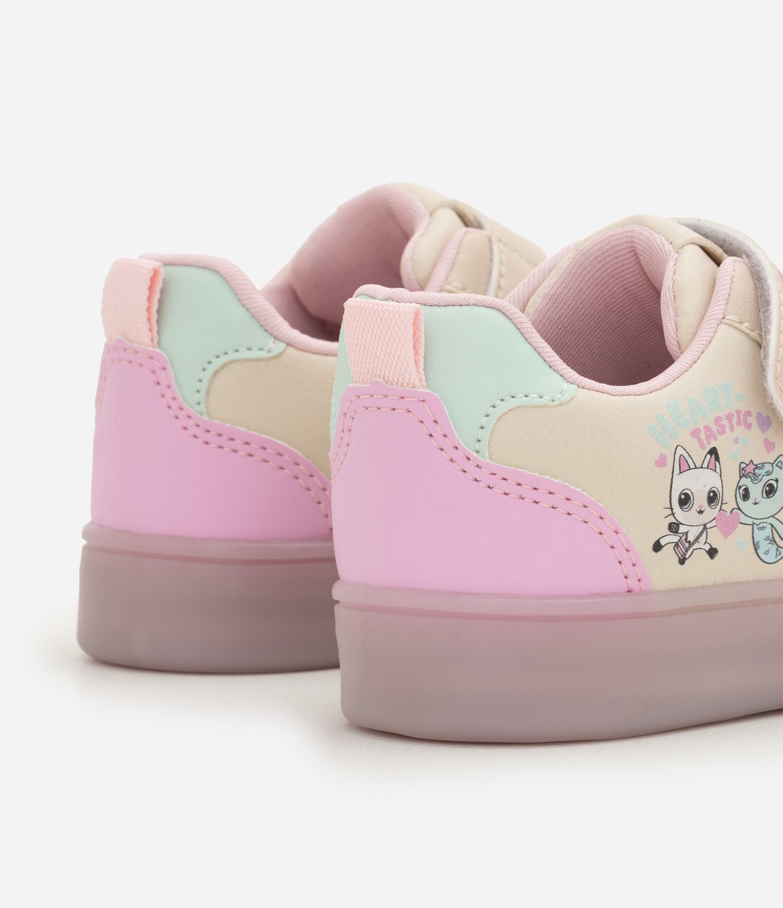 Tênis em PU com LED da Casa Mágica da Gabby Infantil - Tam 20 a 27 Off White 3