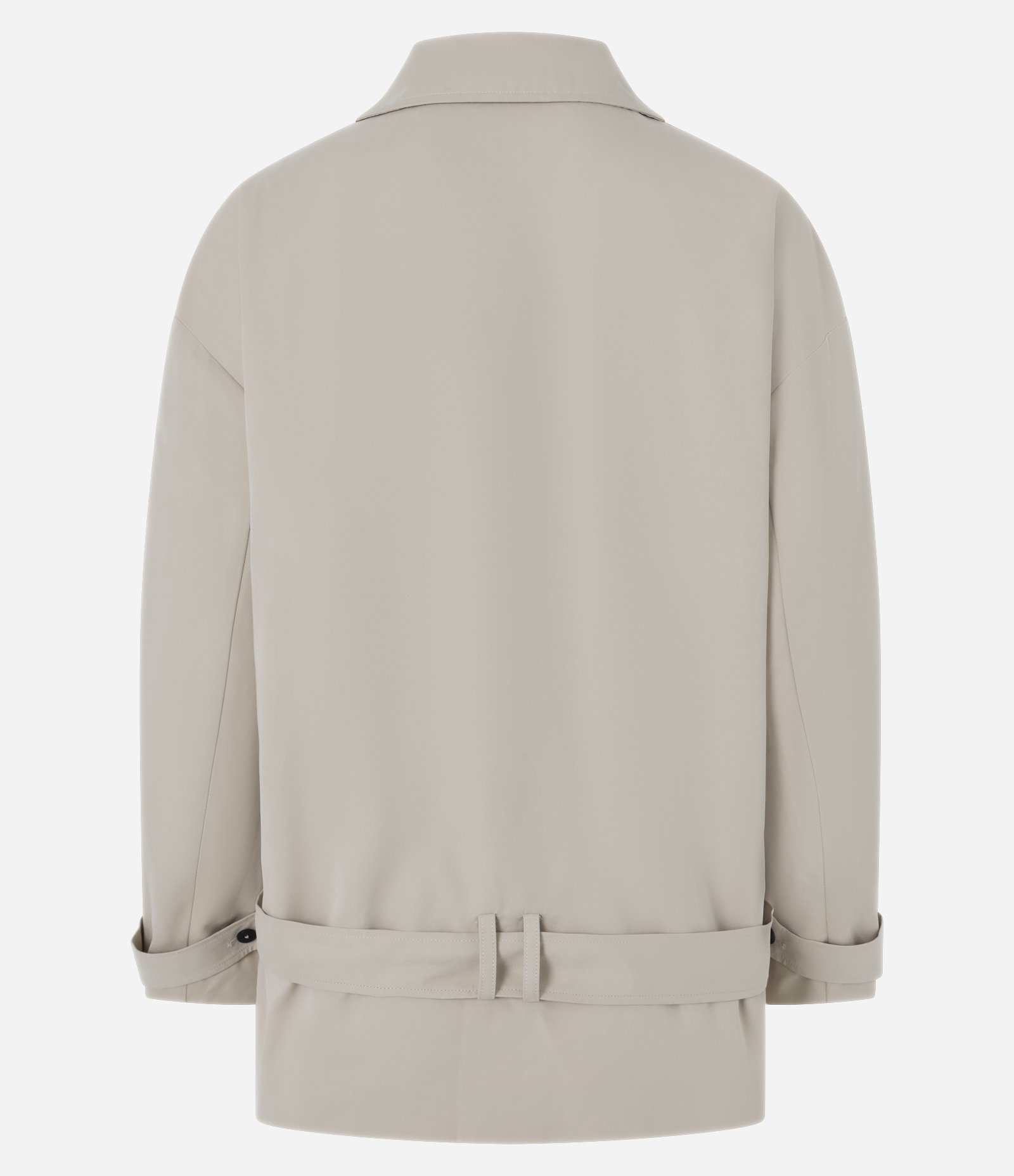 Jaqueta Trench Coat Napoleônica com Cinto e Fivela Bege 7