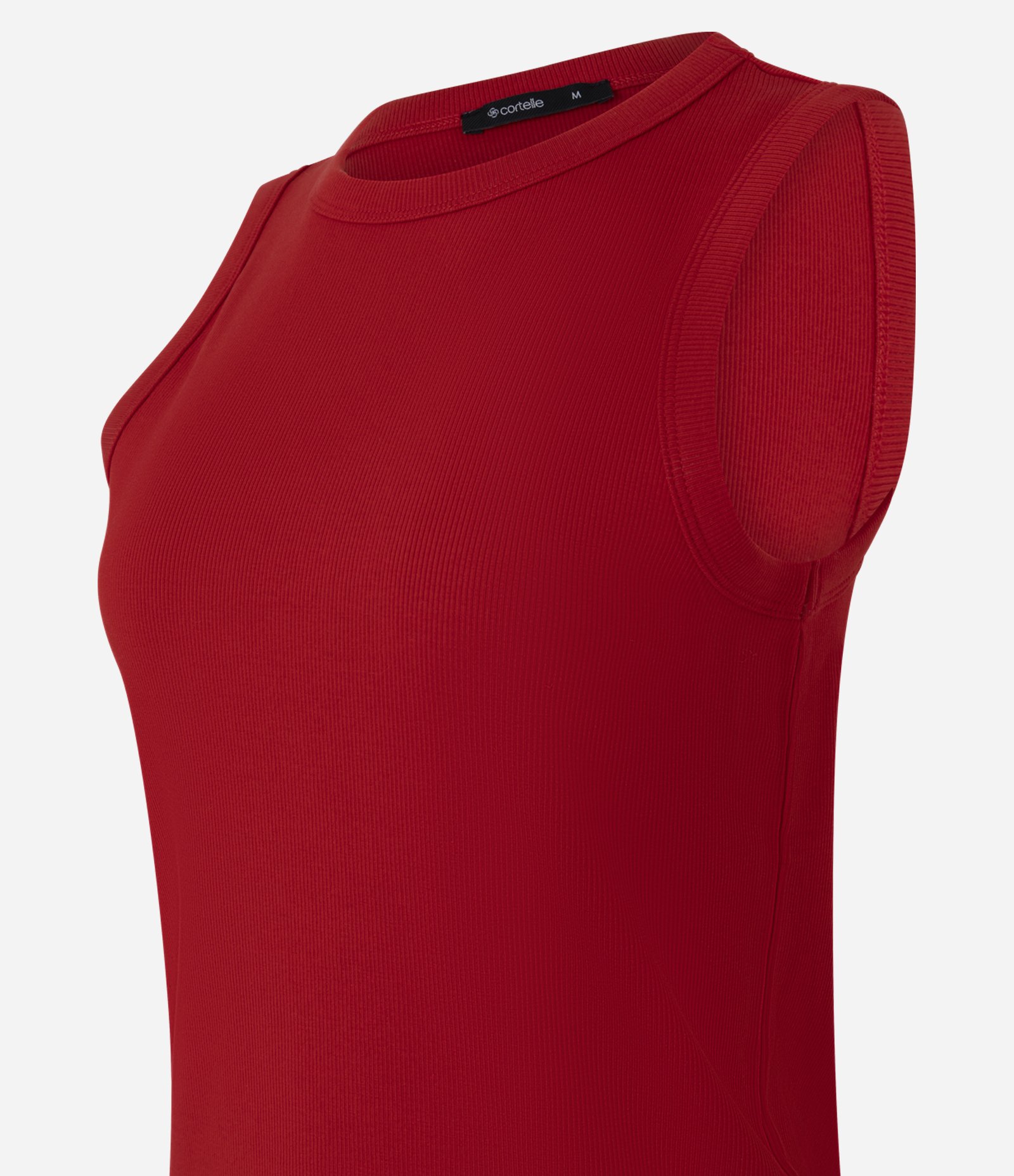 Regata Básica em Ribana com Modelagem Ajustada Vermelho 6