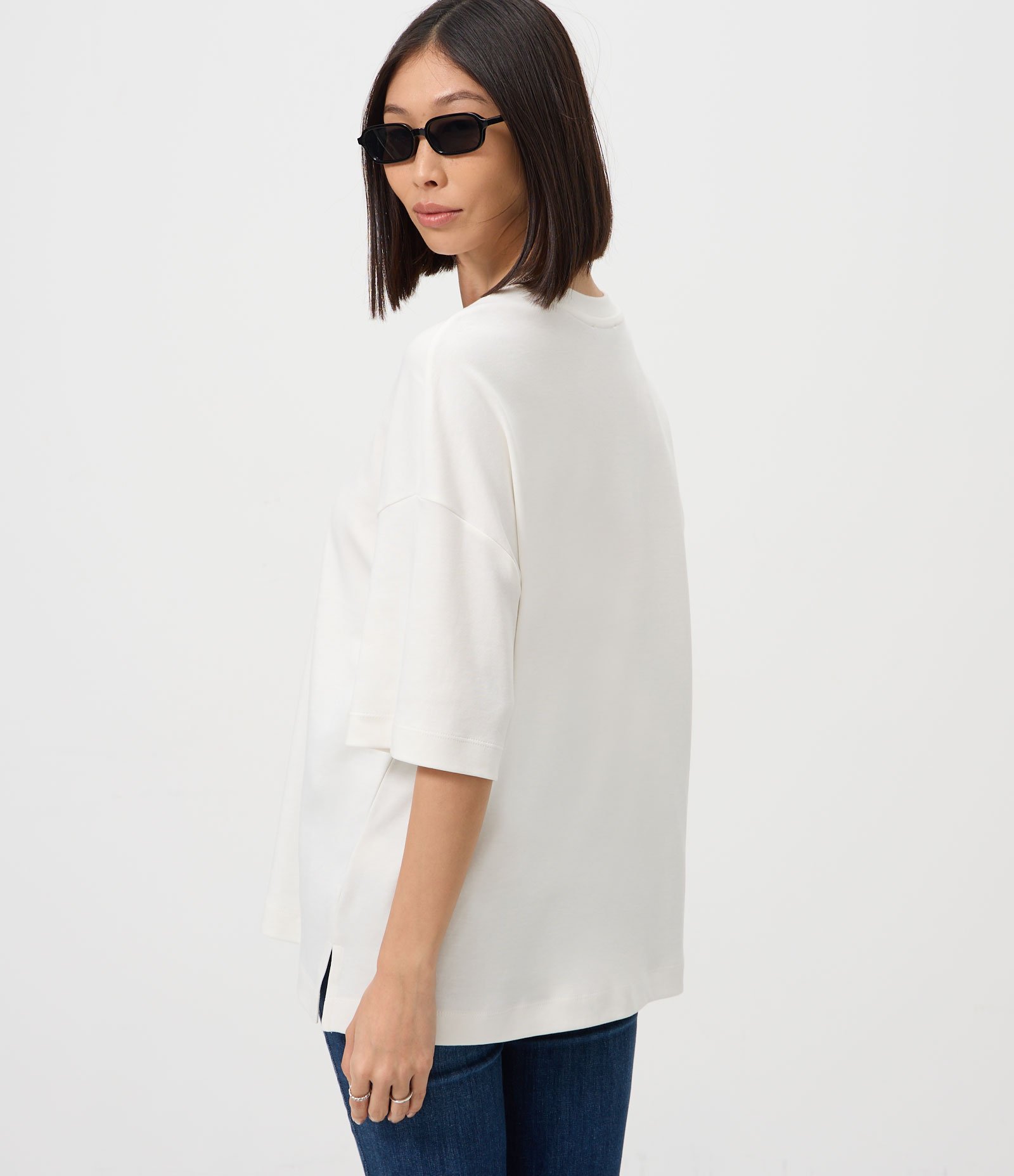 Camiseta Oversized em Algodão Branco 4
