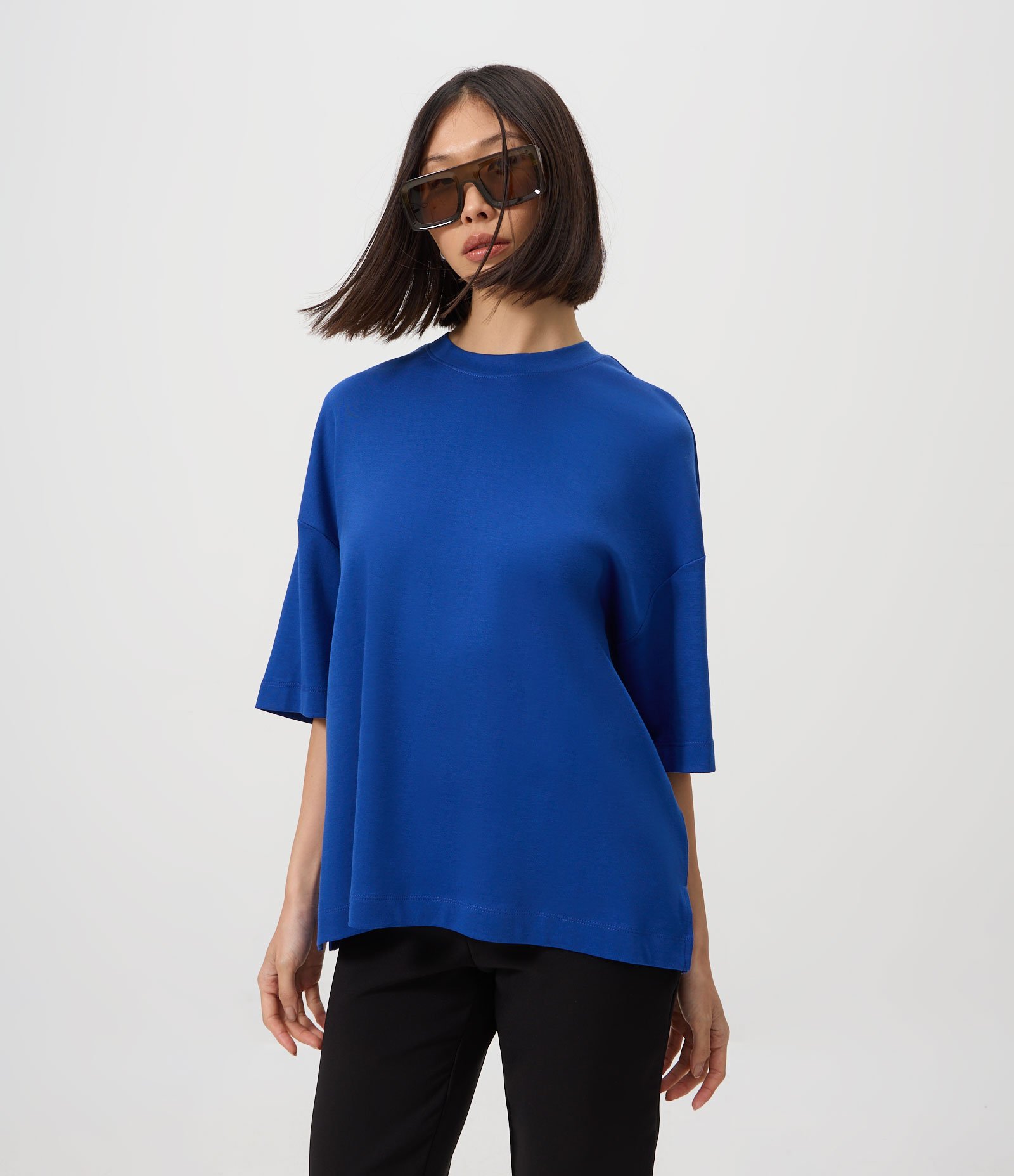 Camiseta Oversized em Algodão Azul 1