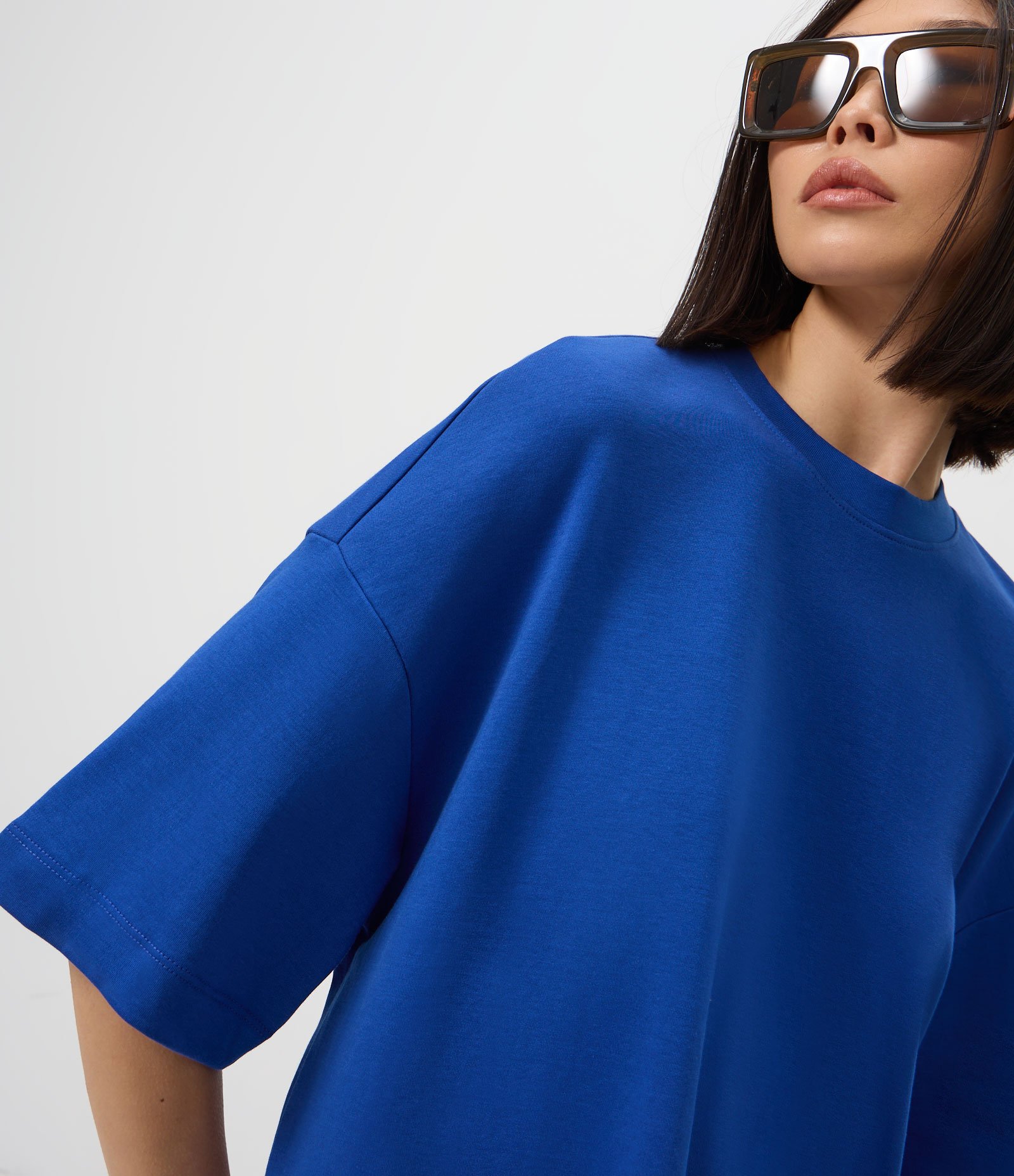Camiseta Oversized em Algodão Azul 3
