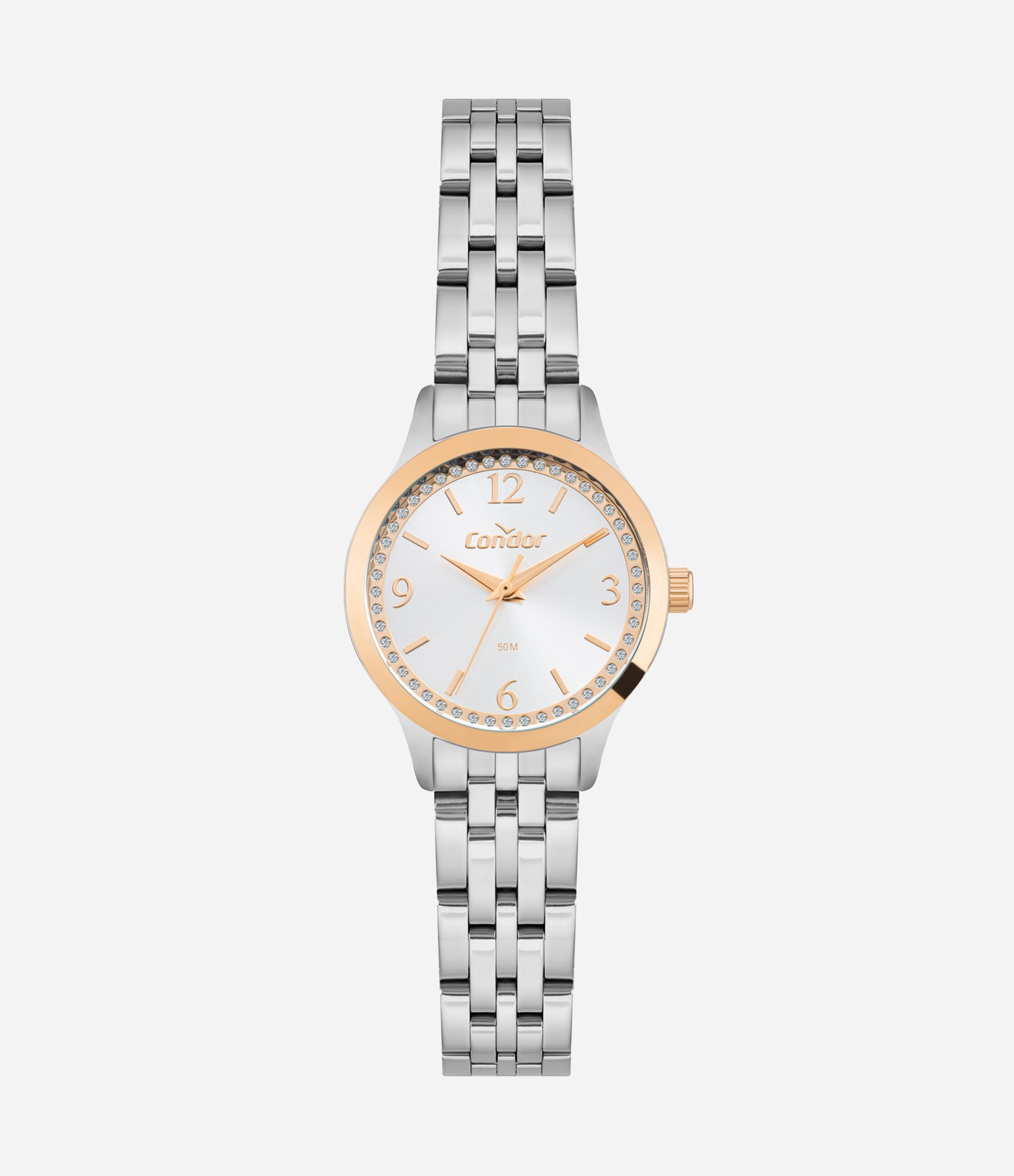AVULSO ACO CONDOR FEMININO ANALOGICO COM CAIXA EM METAL PRATA E PULSEIRA EM ACO PRATA CO2035NXC 4K Prata 1