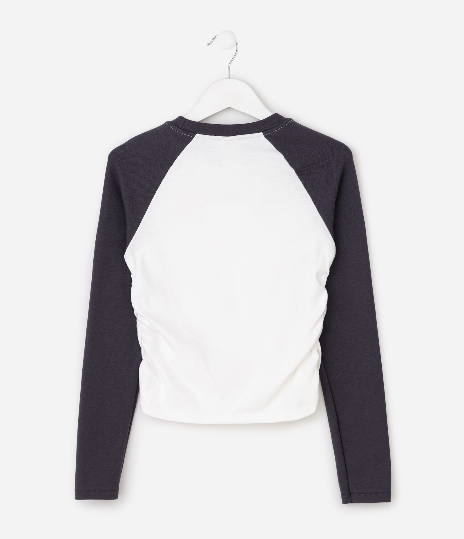Camiseta Baby Look Infantil em Algodão com Manga Raglan e Lettering Puff - Tam 5 a 16 Anos Branco 2