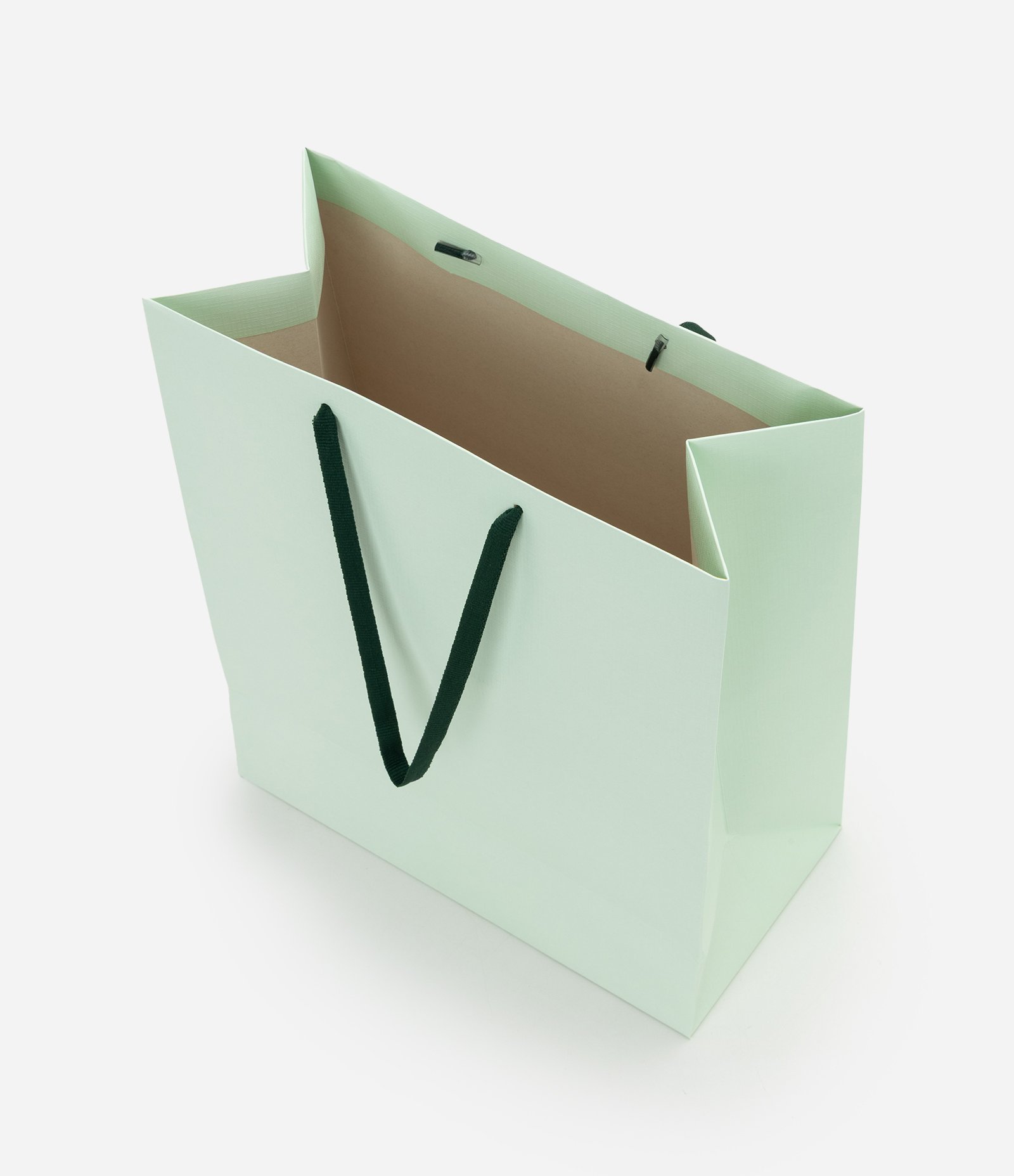 Embalagem de Média em Papel com Textura Linho Verde 3