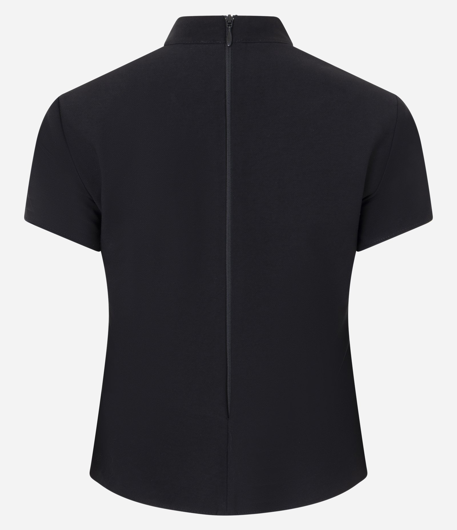 Blusa Acetinada com Gola Mandarim Preto 5