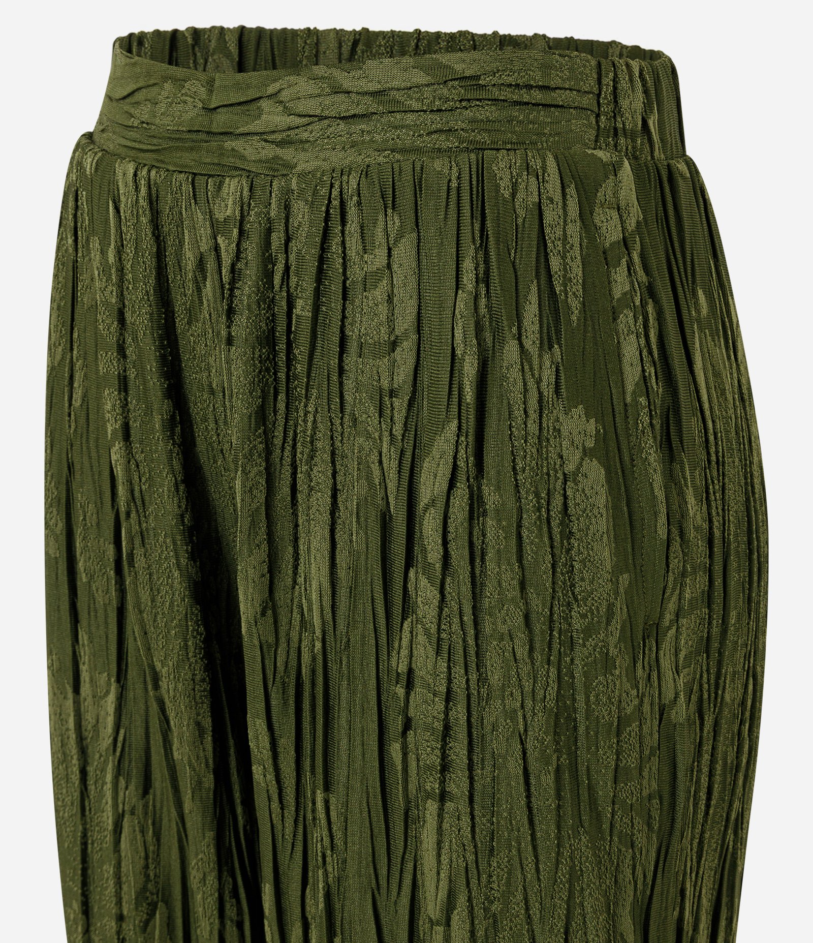 Calça Wide Leg com Textura Plissada Verde 2