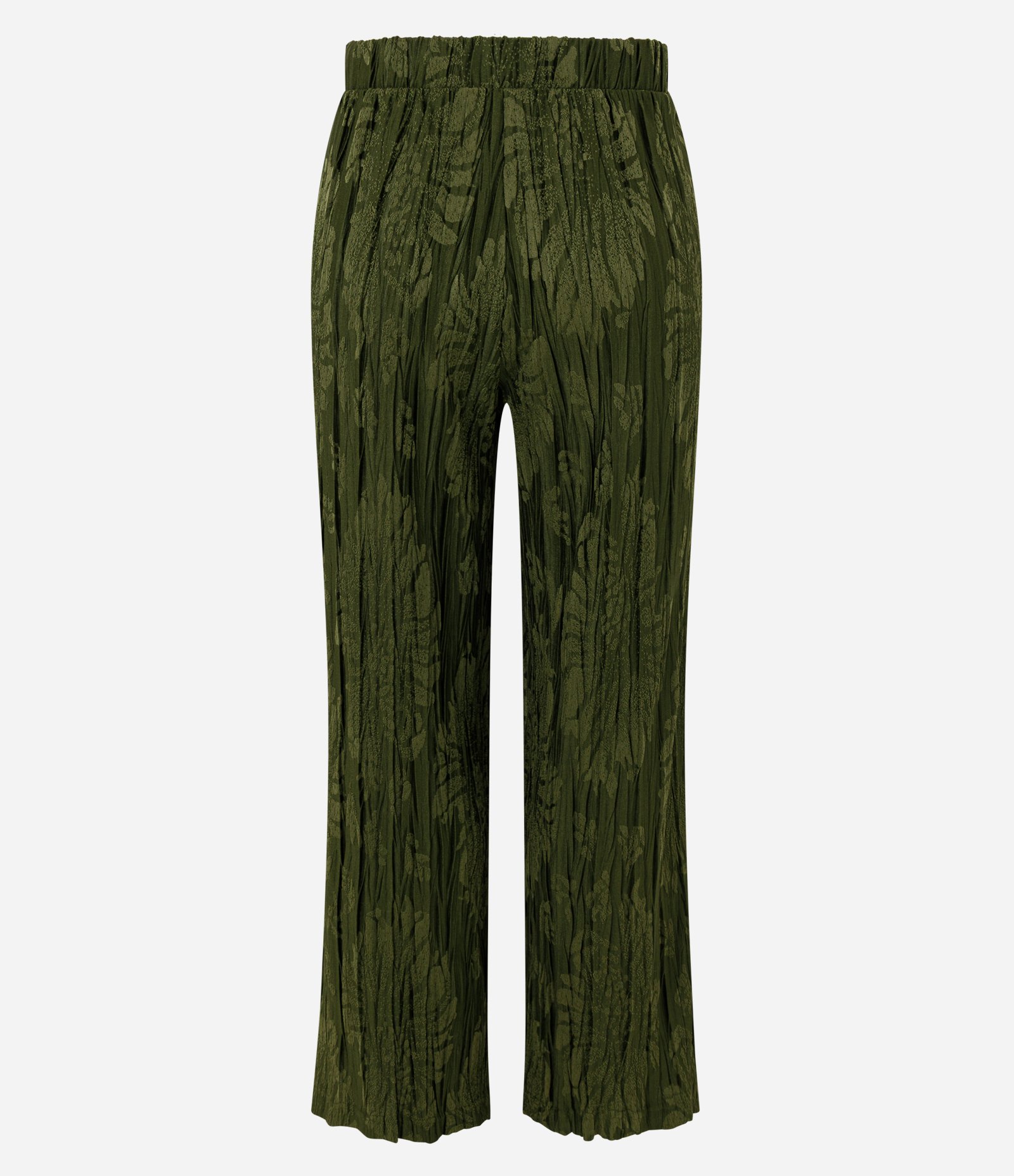 Calça Wide Leg com Textura Plissada Verde 3