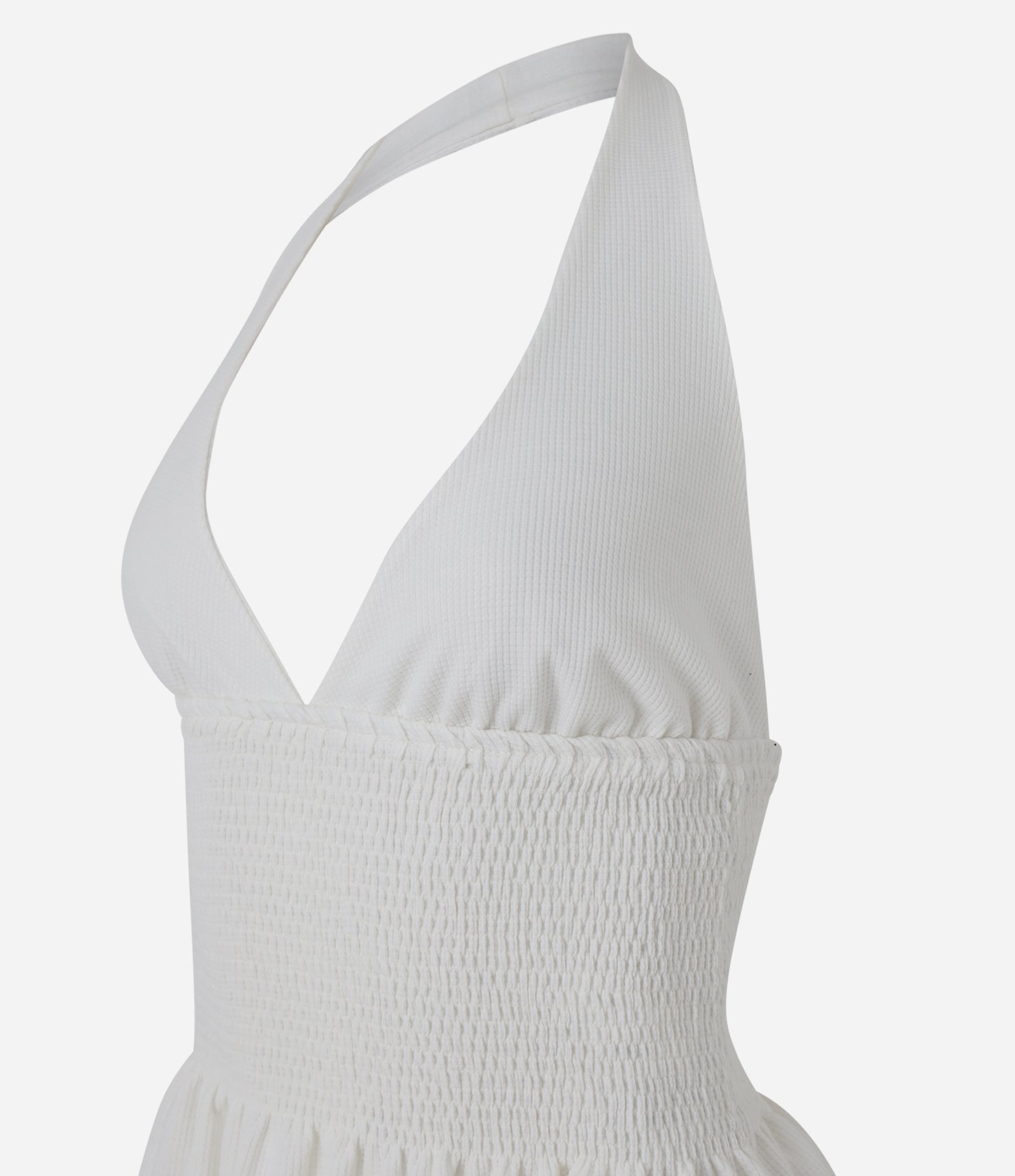 Blusa Frente Única em Waffle com Franzidos Branco 6