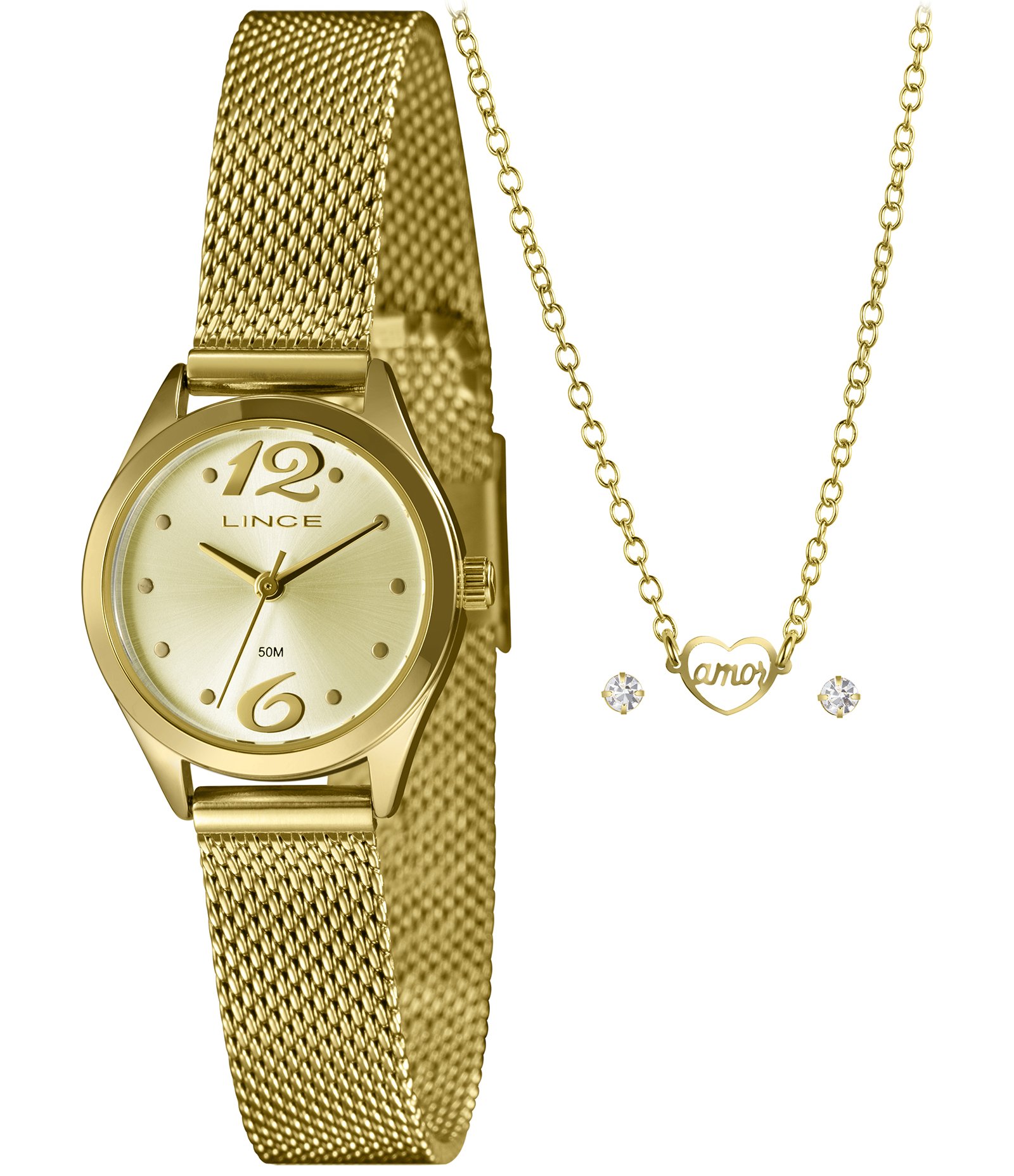 Relógio Analógico Lince em Aço Lrgh005L25Kaftc2Kx Dourado 1