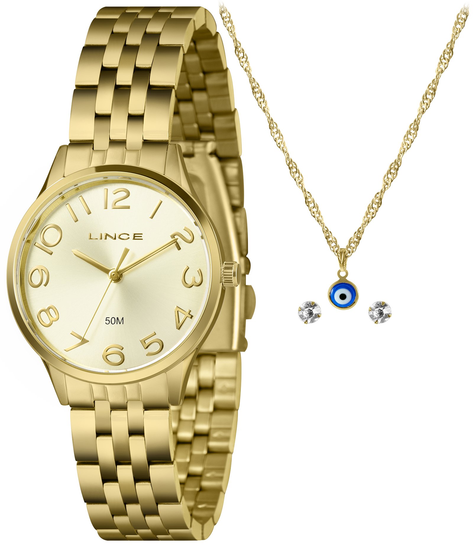 Relógio Analógico Lince Em Aço Dourado Lrgh008L30Kaflc2Kx Dourado 1