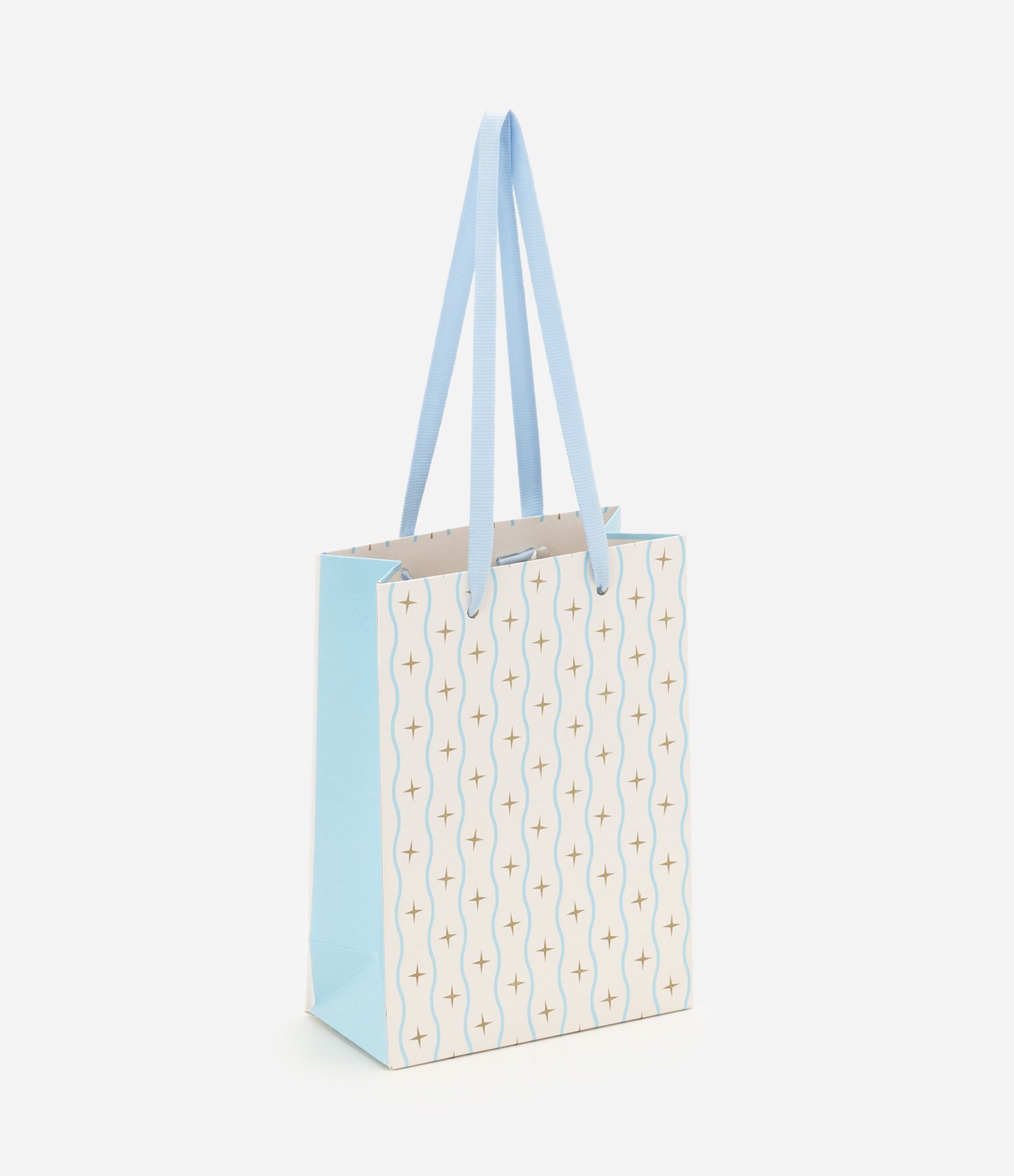 Embalagem de Presente Extra Pequena com Estampa de Estrelas Azul Claro 1