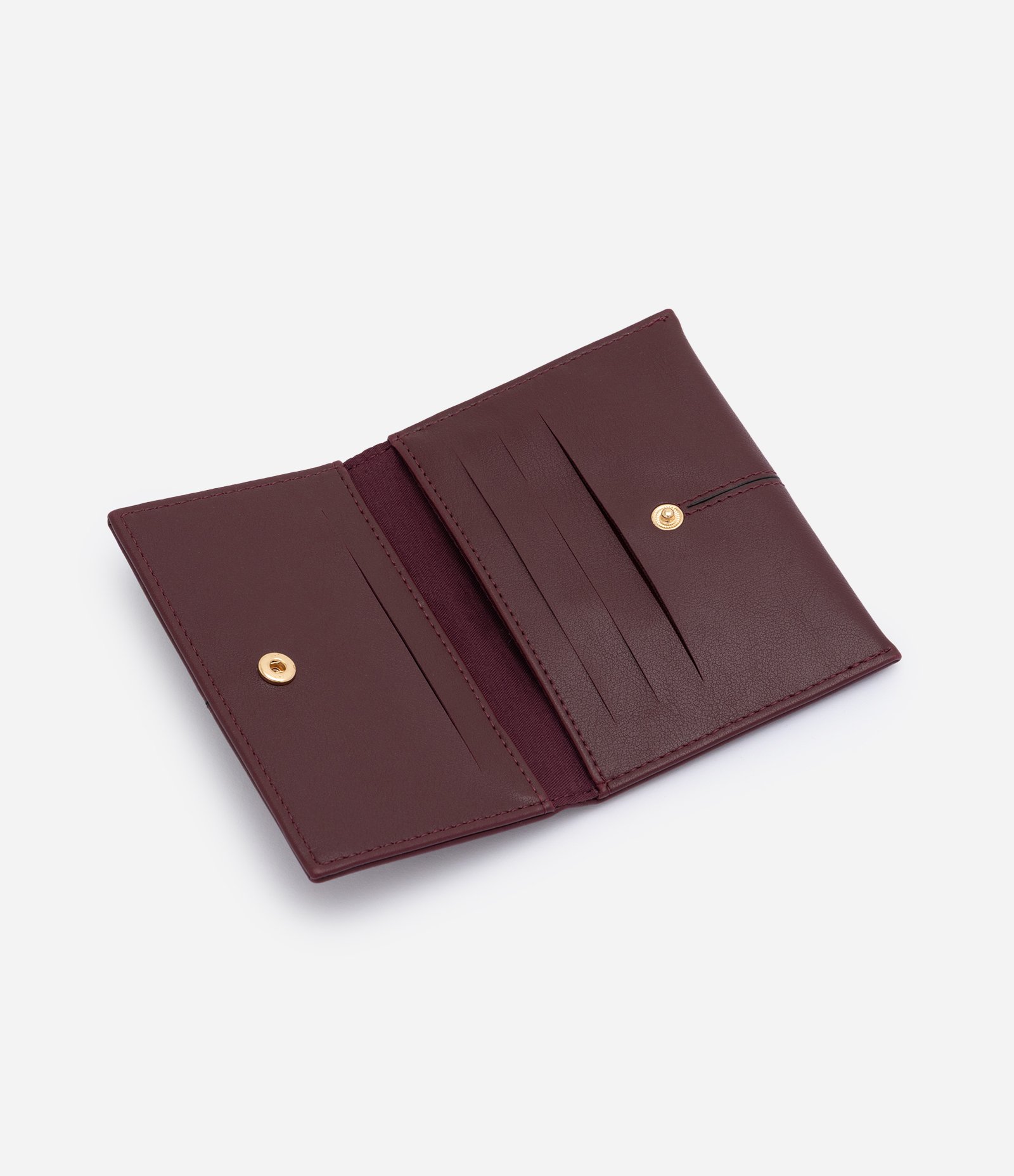 Carteira Envelope Pequena em PU com Pesponto Vinho 4