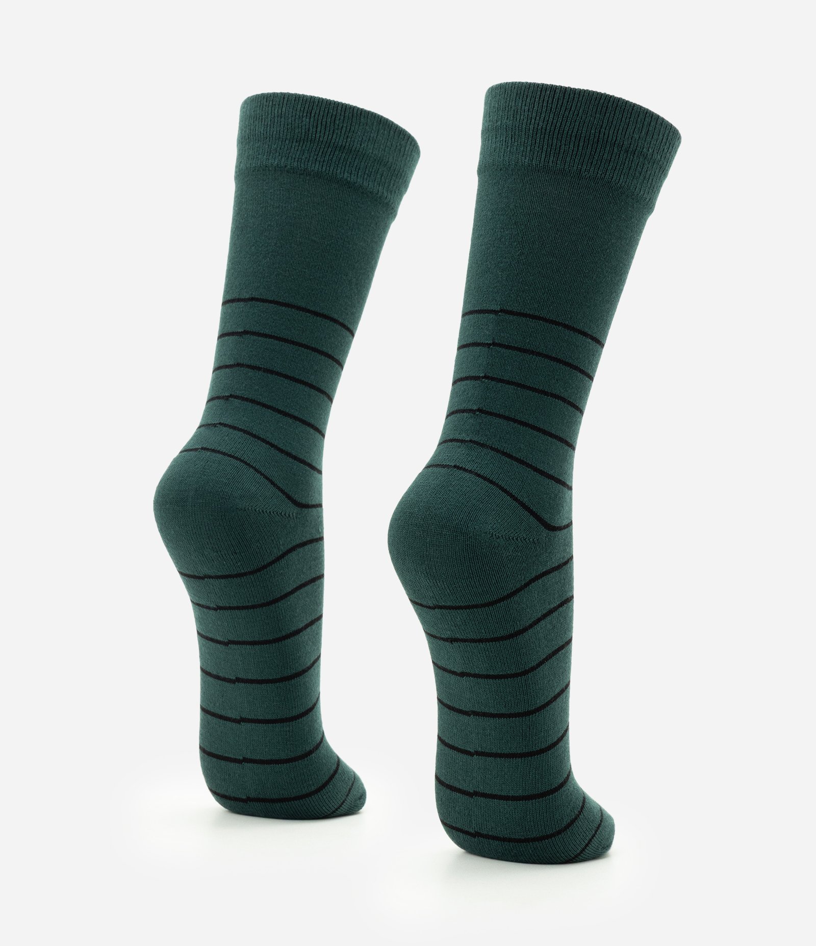 Meia Adulta Listrada Cano Longo Verde 3