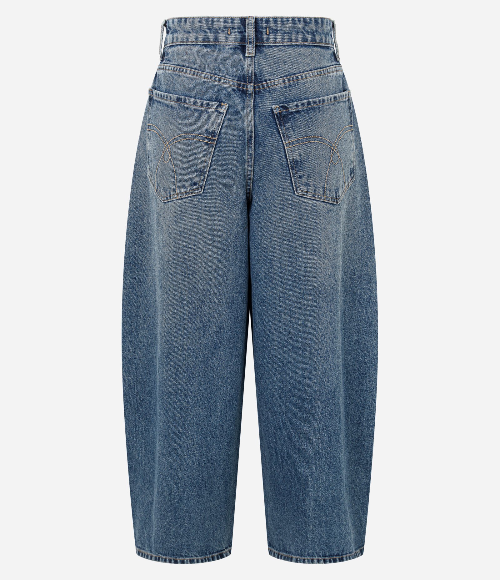 Calça Barrel em Jeans com Cintura Alta Azul 2
