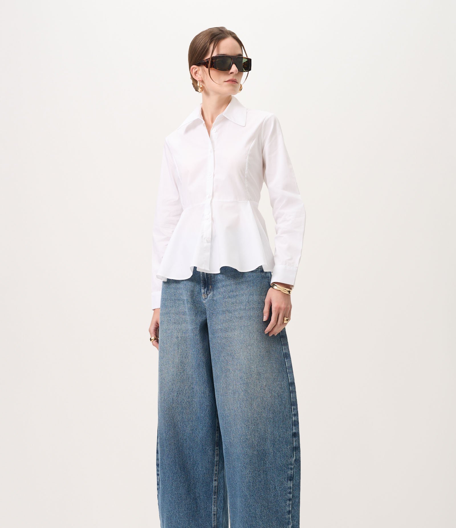 Calça Barrel em Jeans com Cintura Alta Azul 2