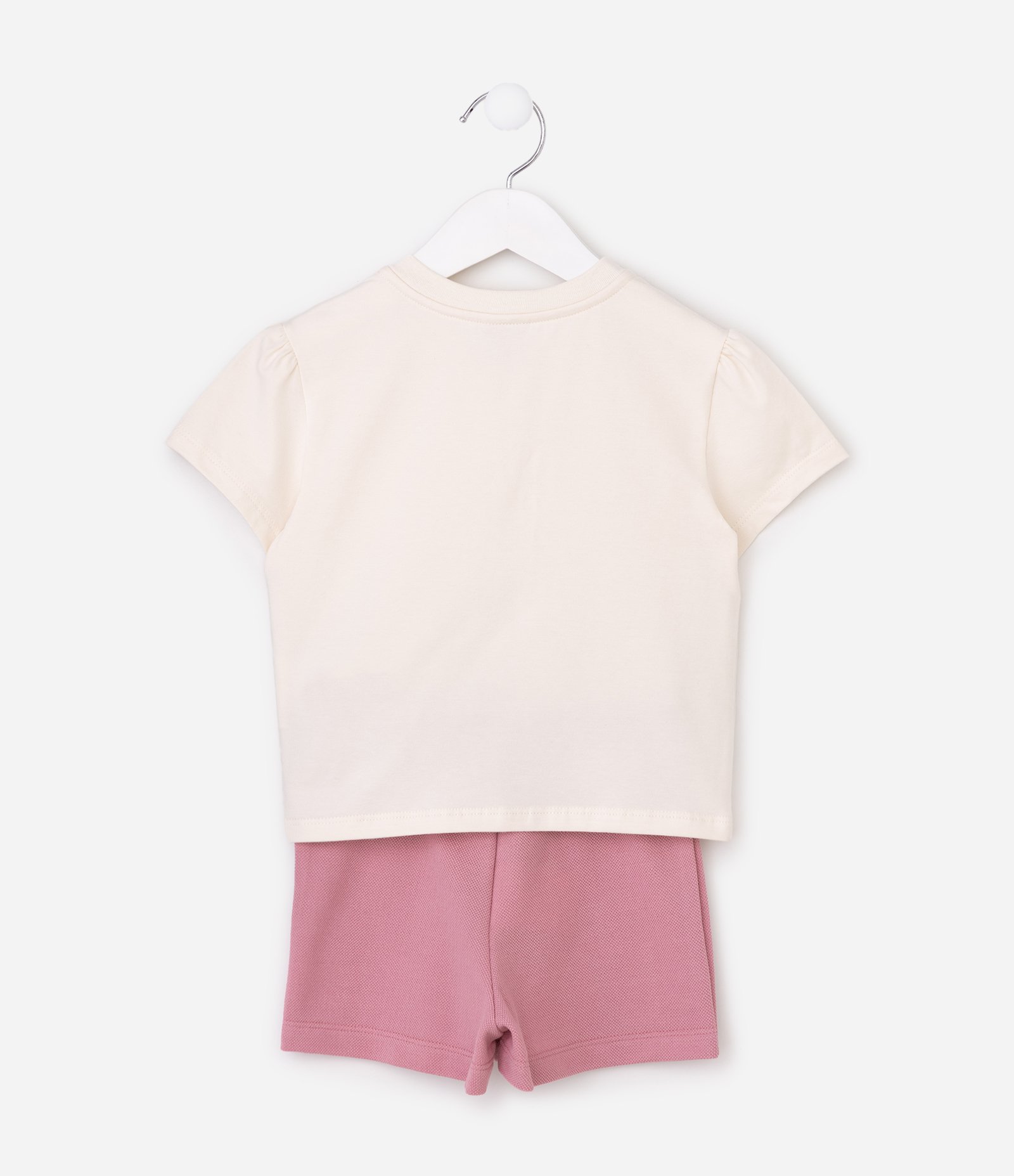 Conjunto Infantil em Algodão com Blusa Estampa de Cereja - Tam 1 a 6 Anos Rosa 3