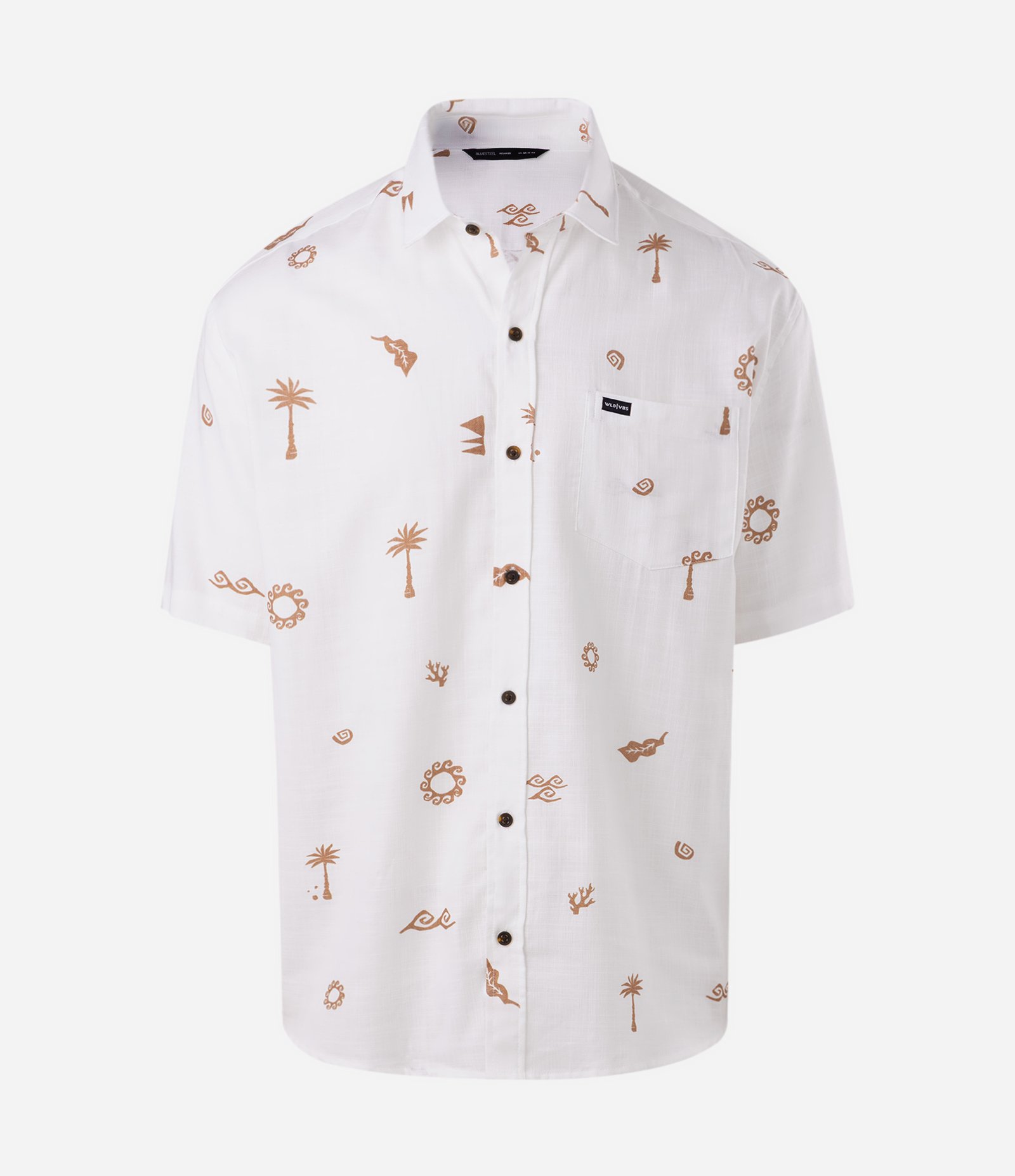 Camisa Relaxed em Tricoline de Algodão com Estampa Mini Ícones Off White 1