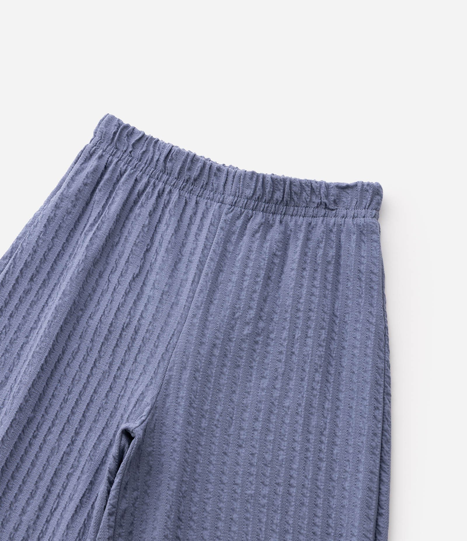 Calça Wide Infantil em Algodão Texturizada - Tam 5 a 16 Anos Cinza 6
