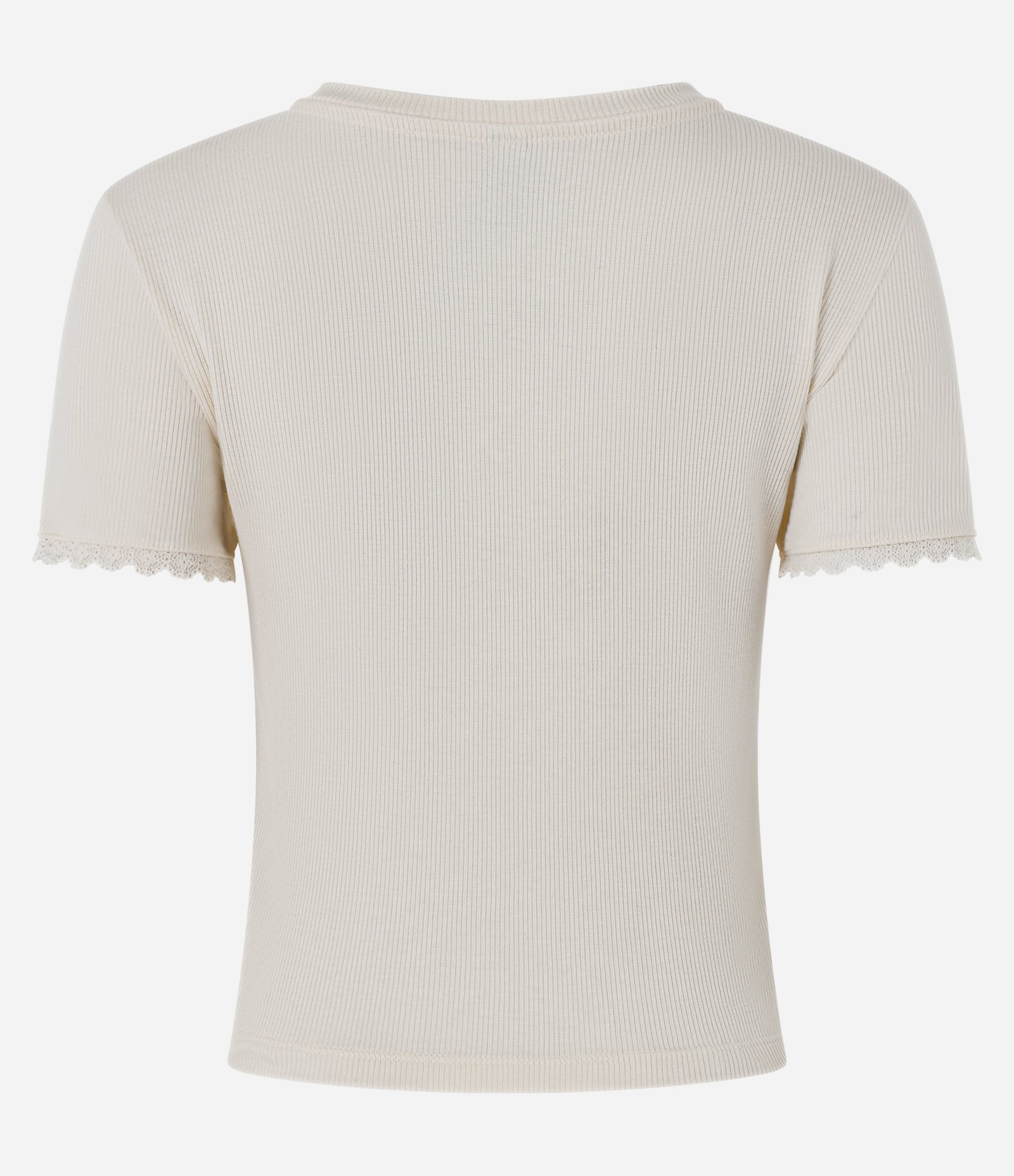 Blusa em Ribana com Renda na Manga Off White 3