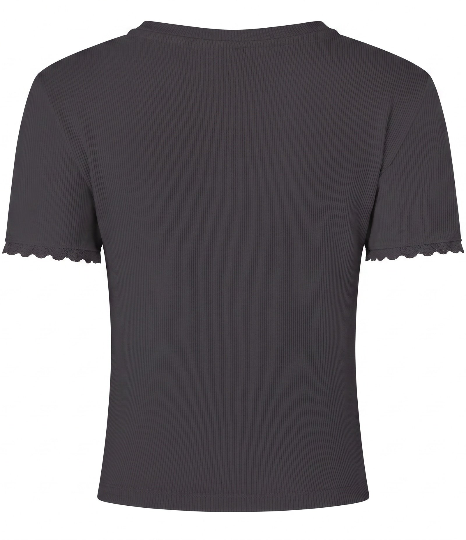 Blusa em Ribana com Renda na Manga Preto 4