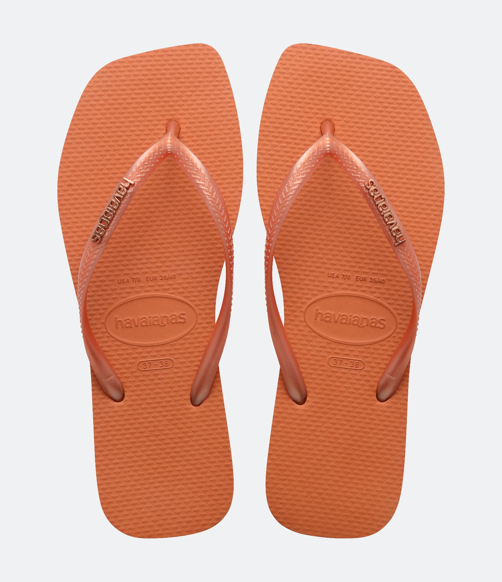 Chinelo Havaianas com Ponta Quadrada Laranja 1