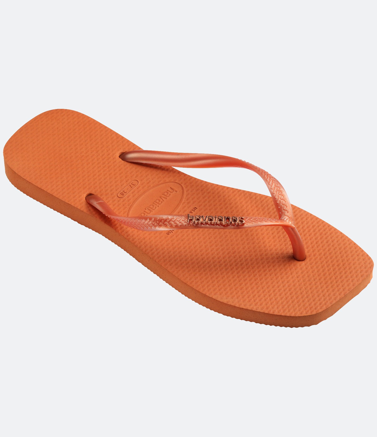 Chinelo Havaianas com Ponta Quadrada Laranja 4