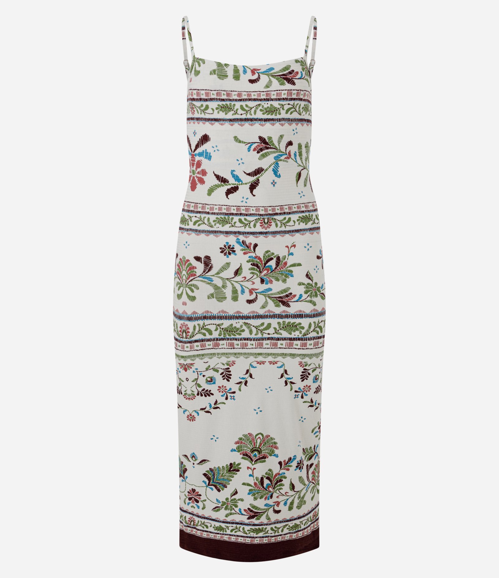 Vestido Midi em Ribana com Estampa Floral Rabisflower Off White 5