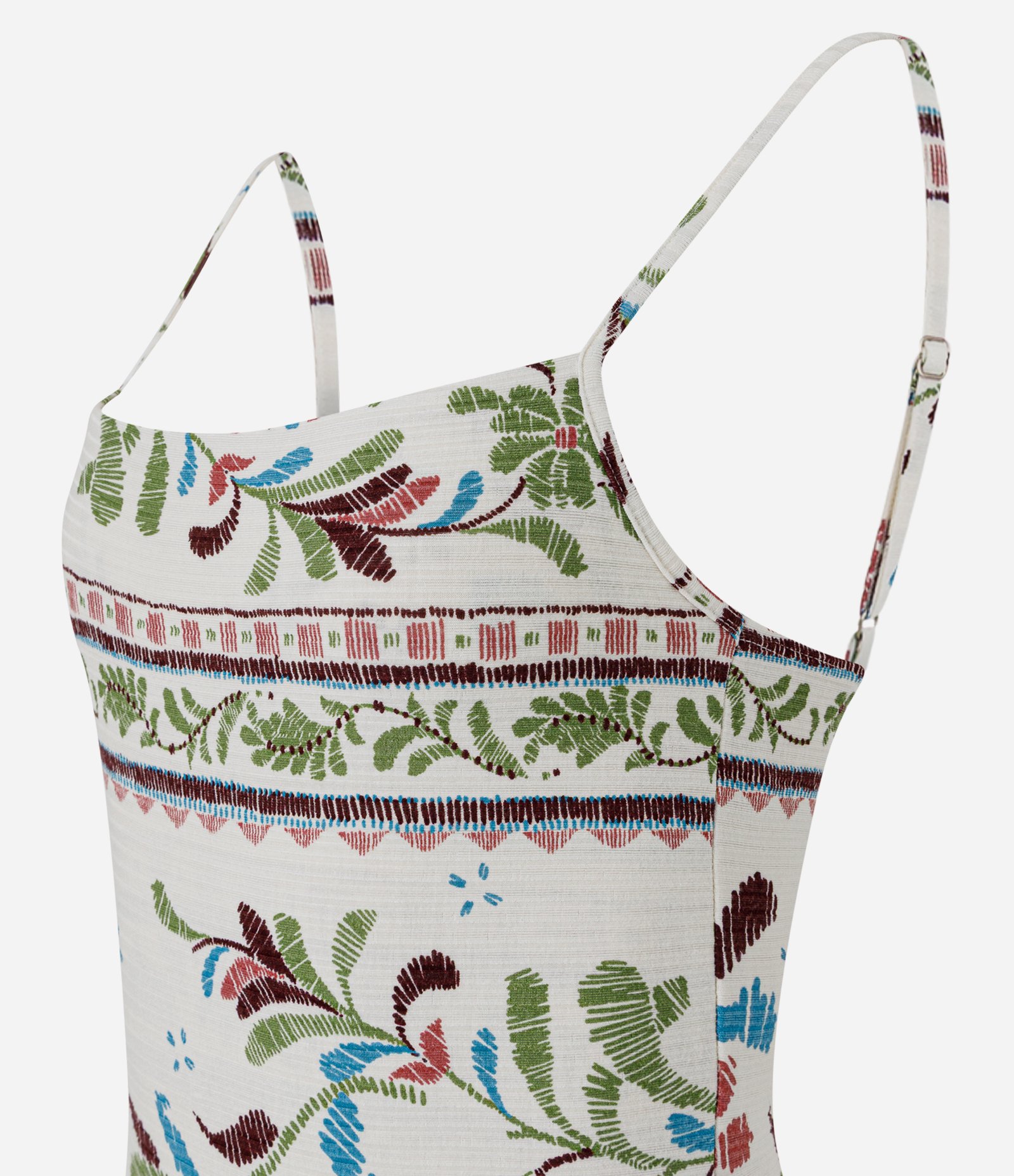Vestido Midi em Ribana com Estampa Floral Rabisflower Off White 6