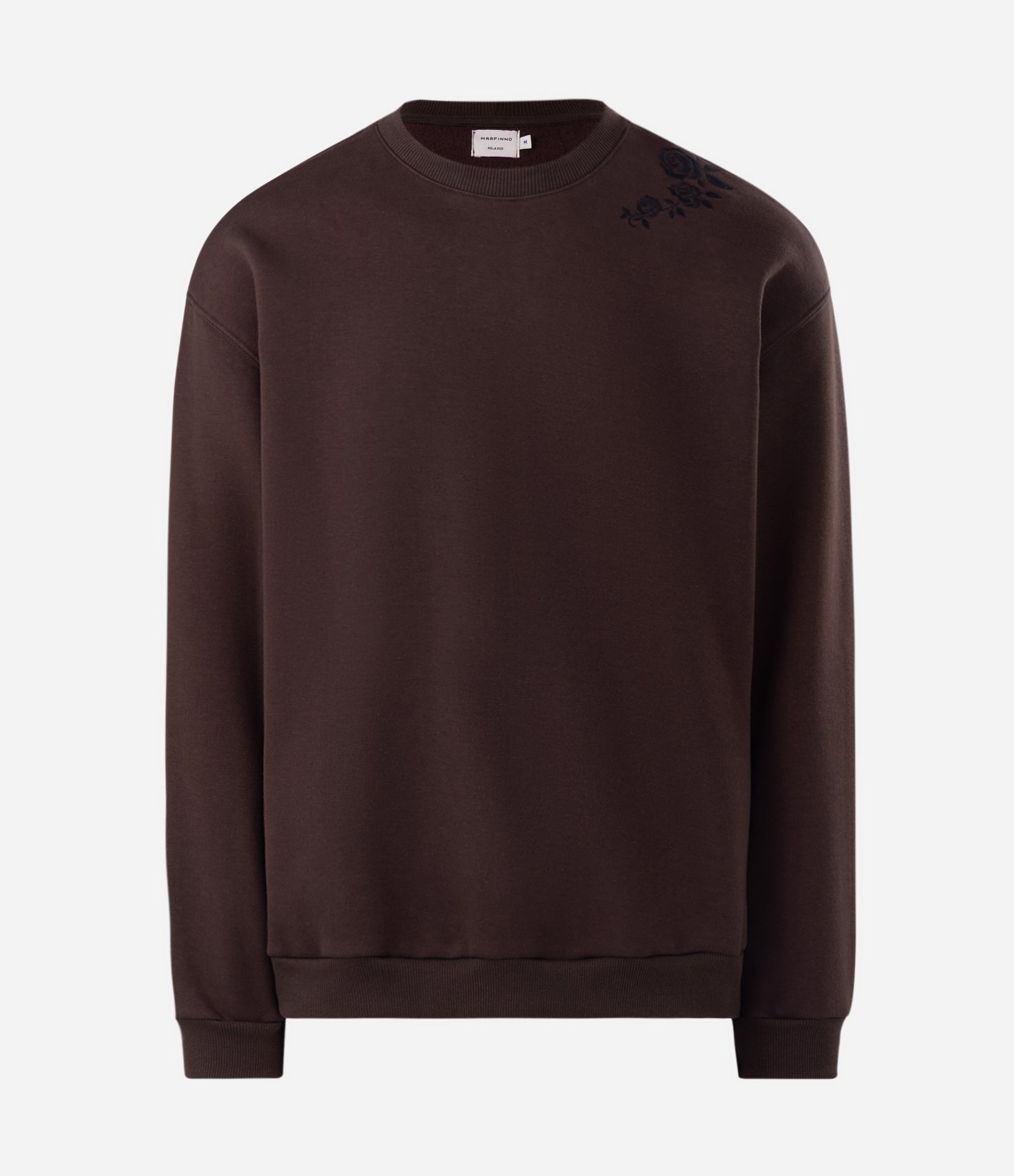 Moletom Relaxed com Detalhe Floral Marrom 5