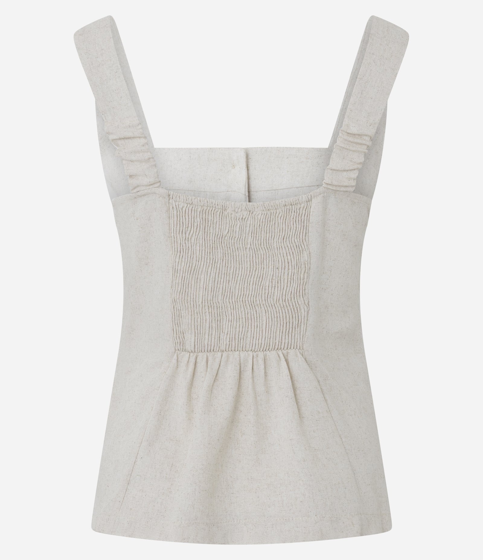 Colete Peplum Alfaiatado com Botões Frontais e Alças Largas Branco 6