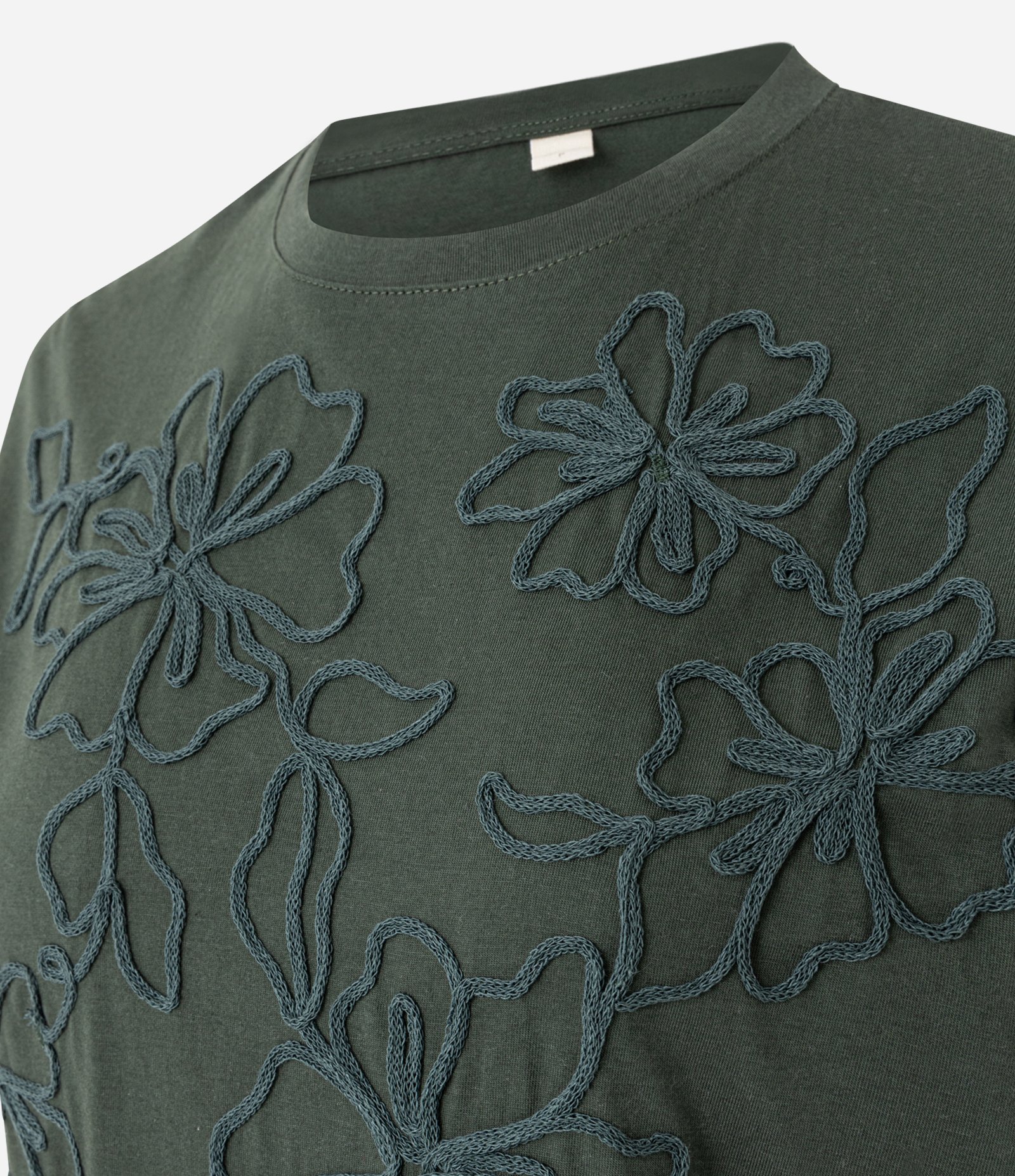 Blusa em Algodão com Bordado de Flor Verde 6