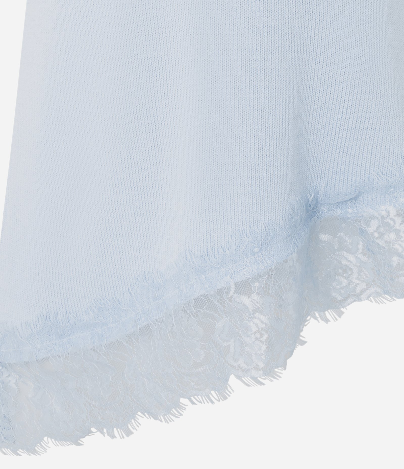 Blusa em Tricô com Barra Assimétrica e Detalhe em Renda Azul 7