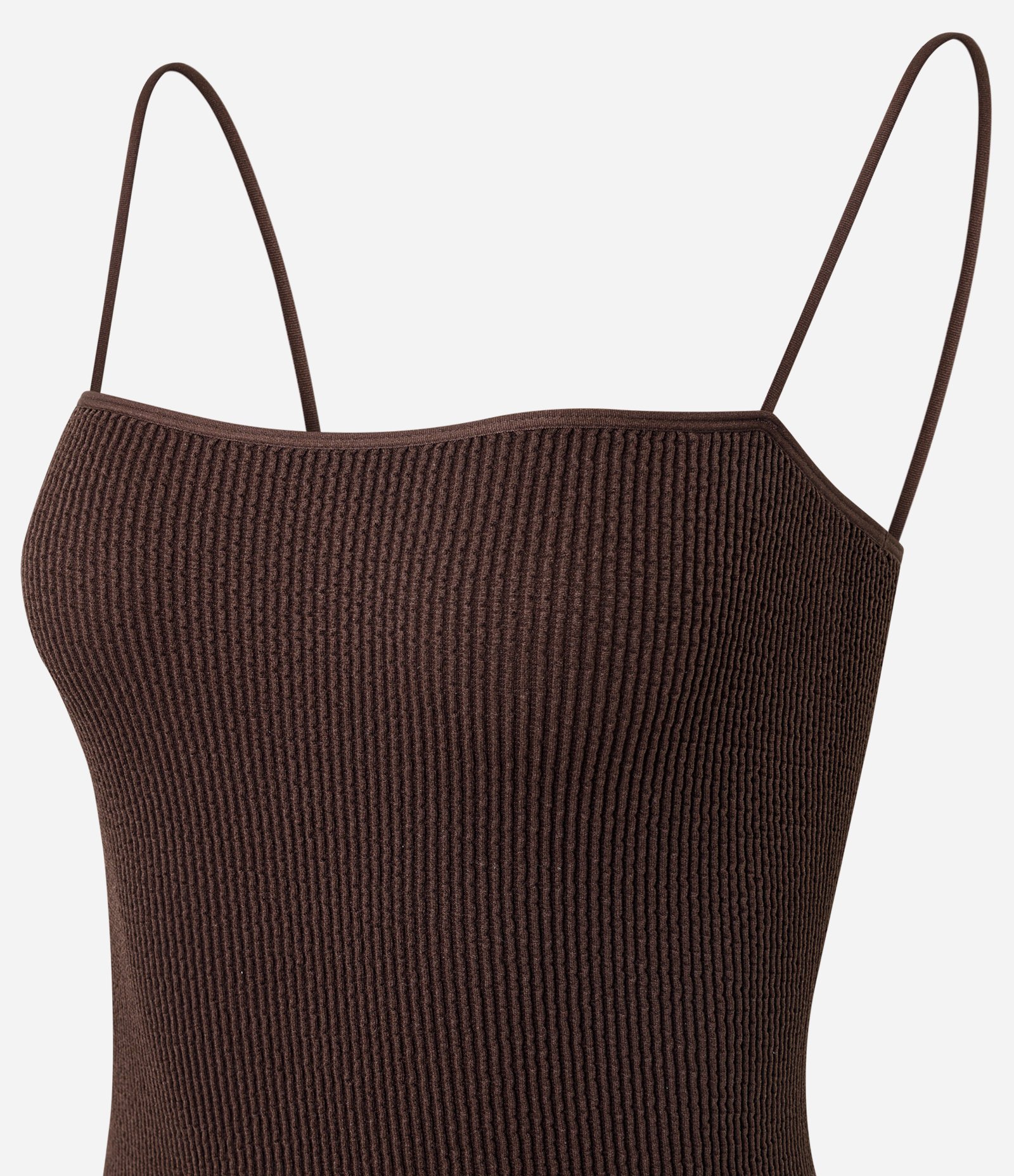Body Seamless com Alça Rabo de Rato Marrom 2