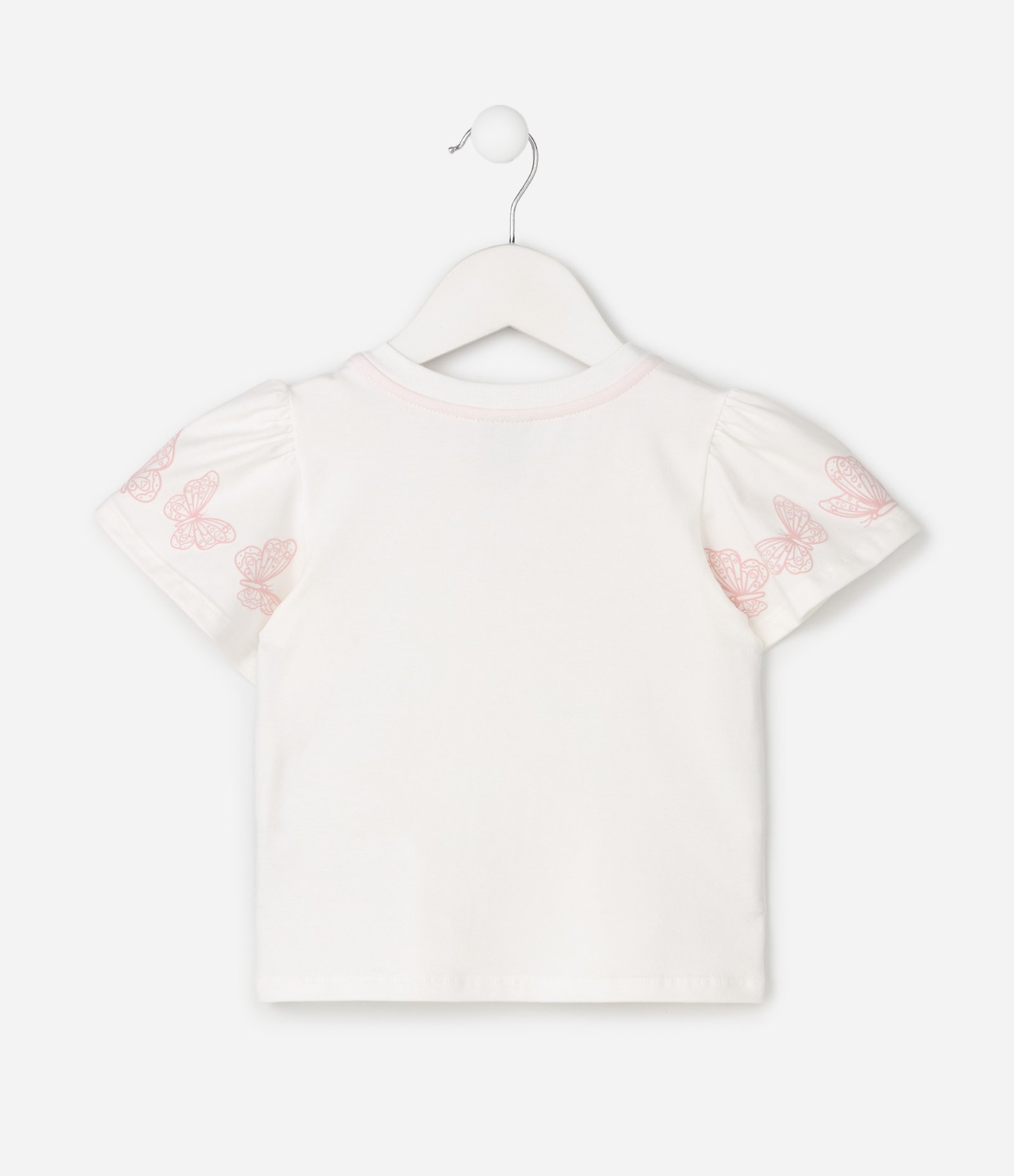 Blusa Comfort Infantil com Bordado Borboleta – Tam 1 a 6 Anos Branco 3