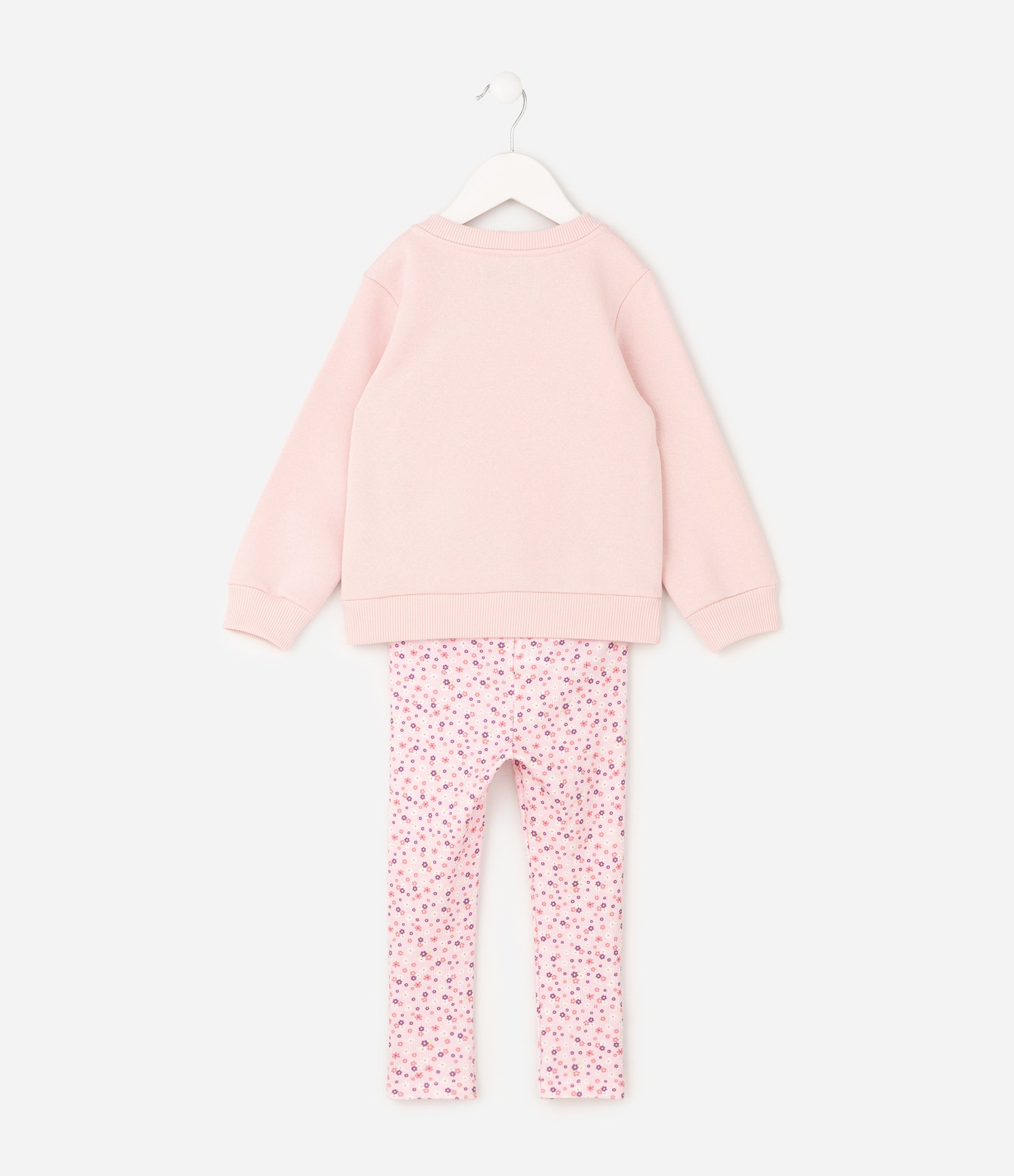 Conjunto Infantil Moletom com Felpa Laço Bordado - Tam 1 a 6 anos Rosa 3