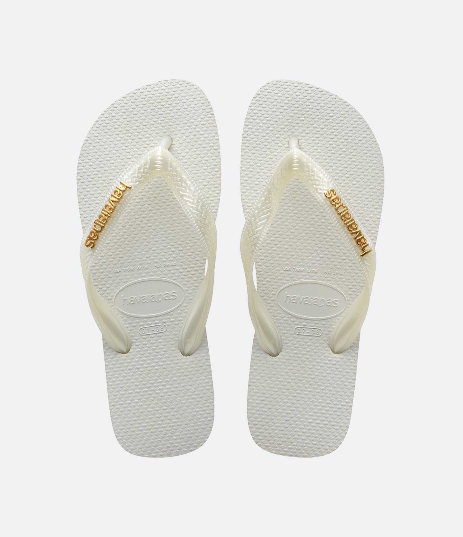 Chinelo Havaianas com Logo Metálica Branco 1