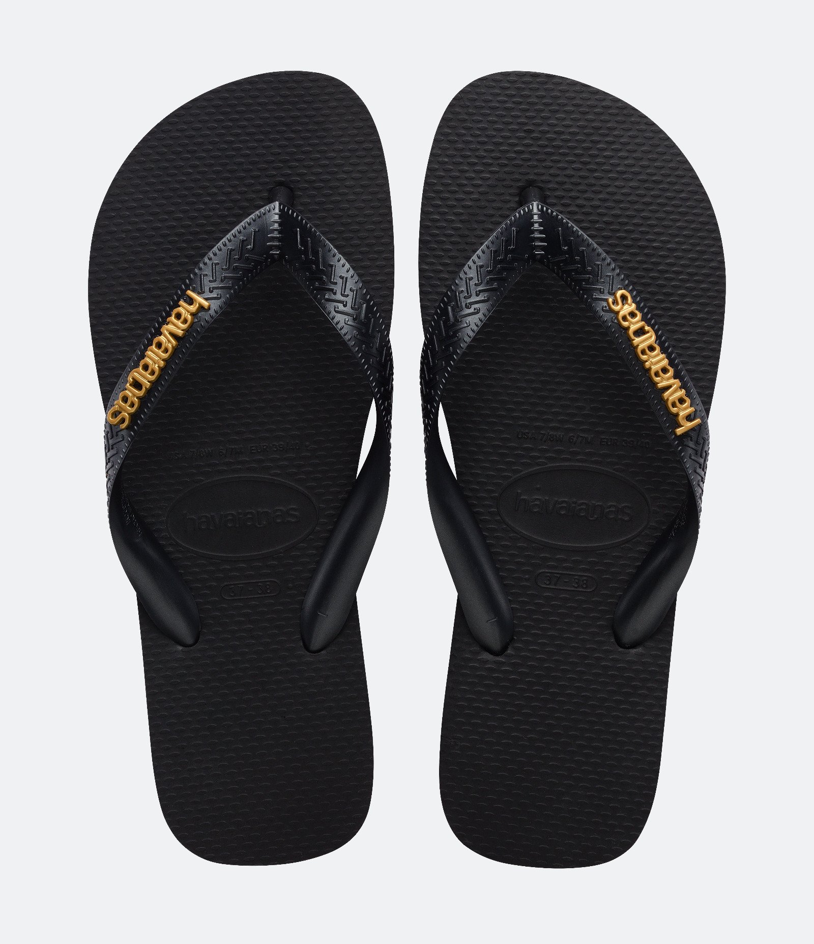 Chinelo Havaianas com Logo Metálica Preto 1