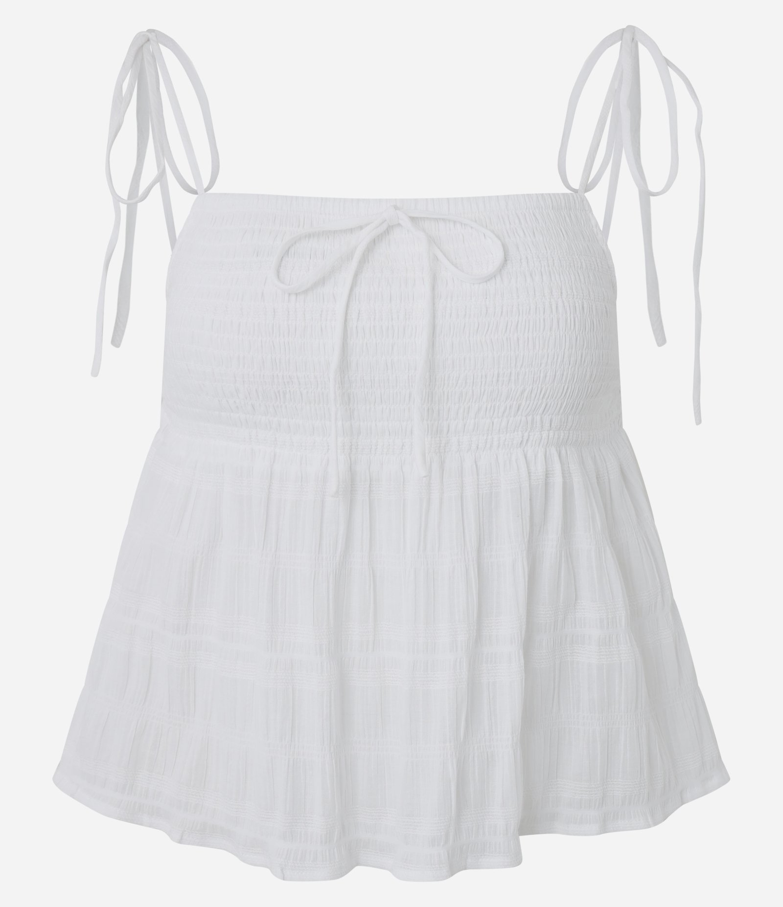 Blusa com Alça em Cotton com Lastex E Amarração Branco 1
