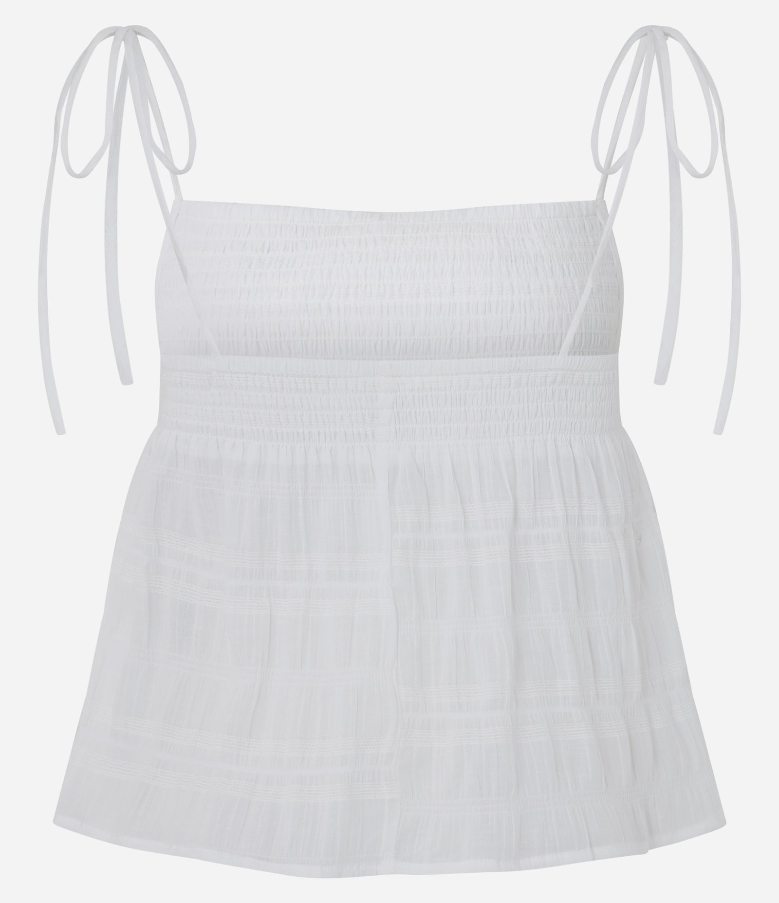Blusa com Alça em Cotton com Lastex E Amarração Branco 3