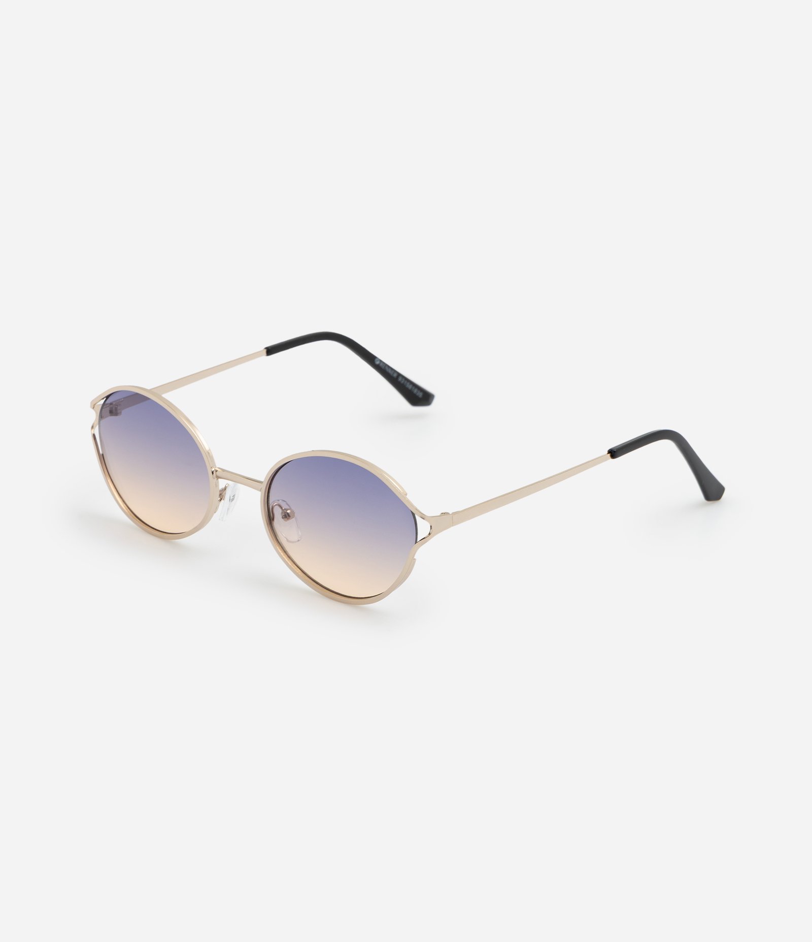 Óculos de Sol Redondo com Detalhe Lateral Dourado 1