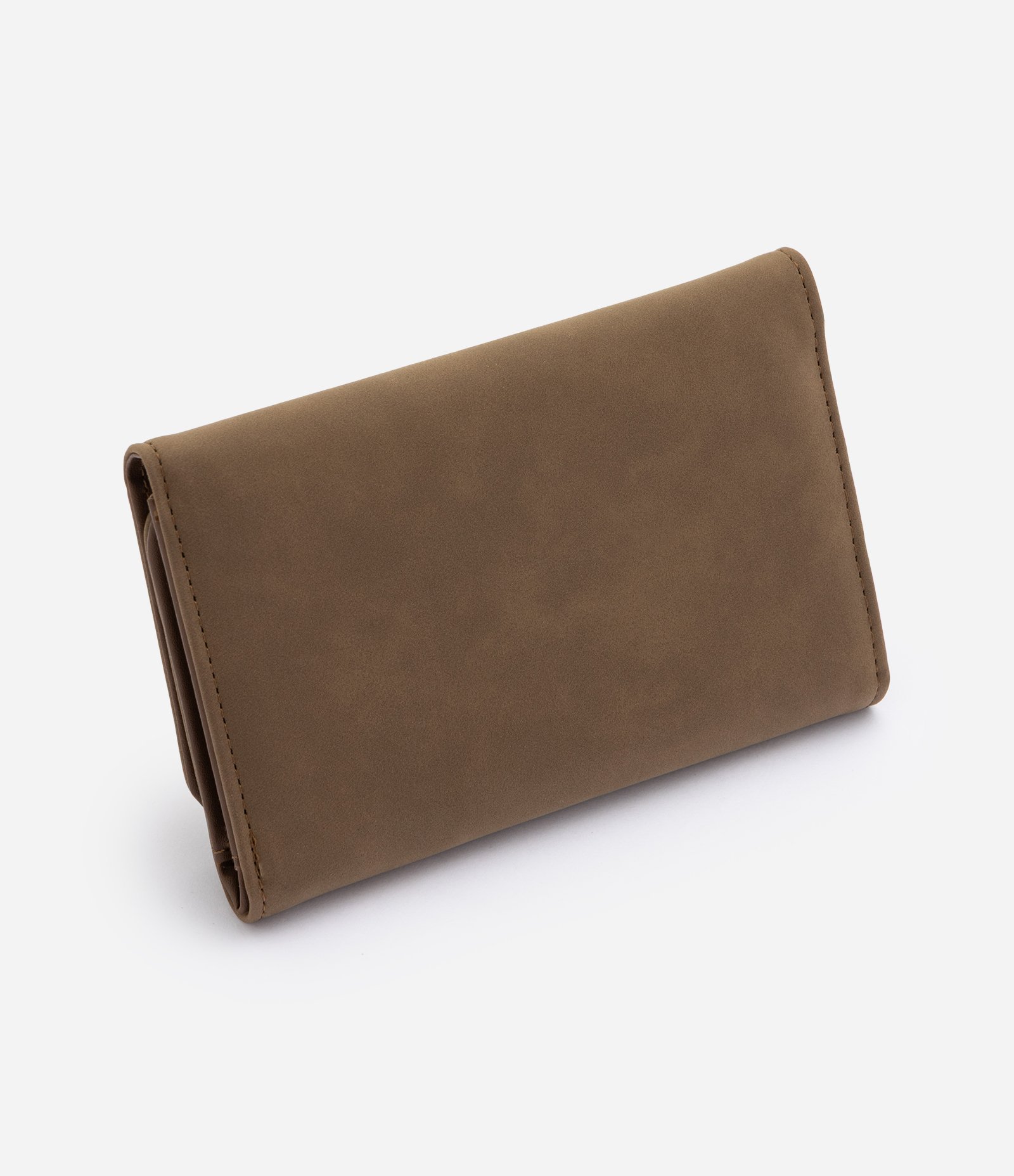 Carteira Envelope Média em Suede Marrom 3