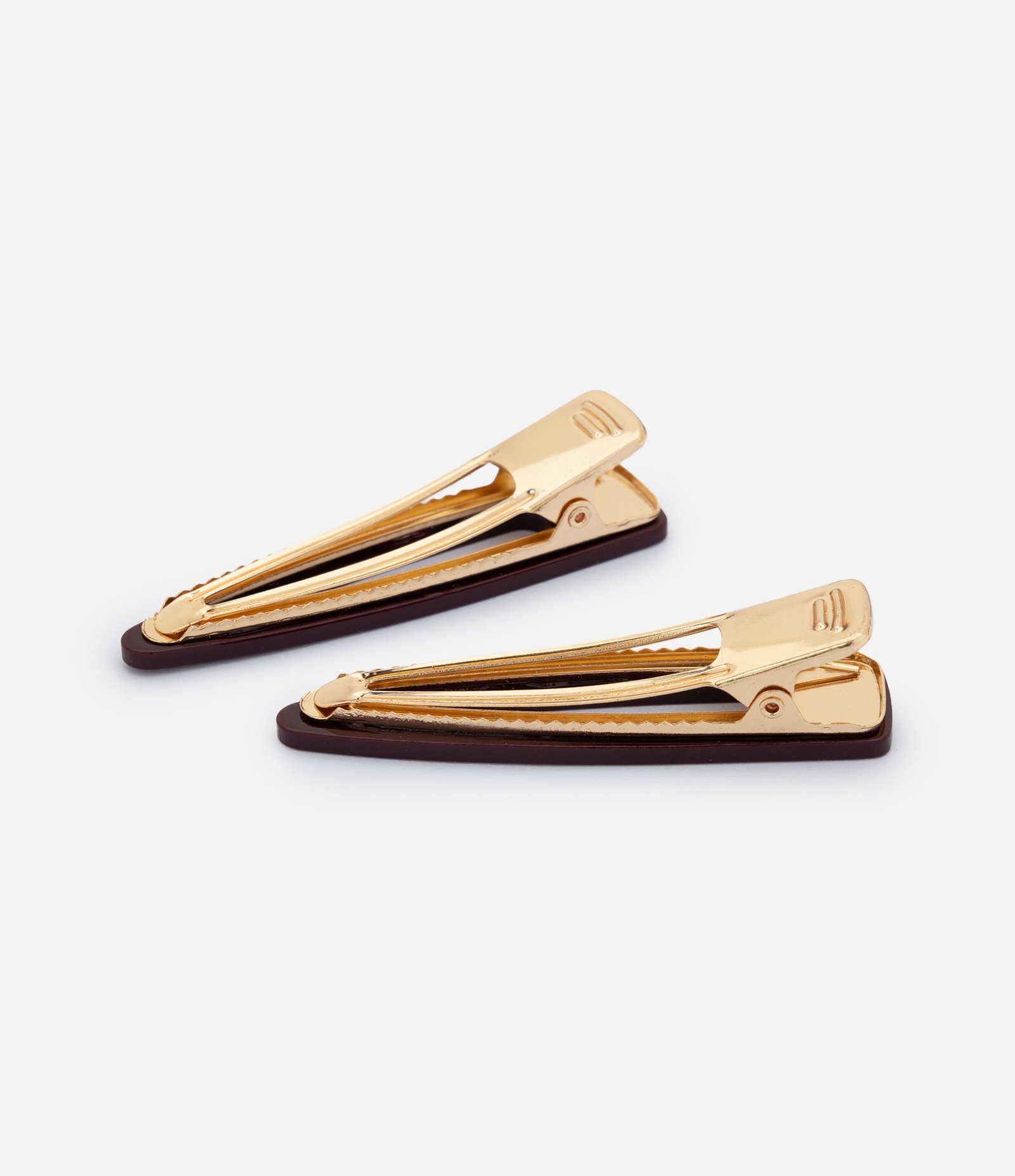 Kit com 02 Presilhas de Cabelo em Resina Vinho 2