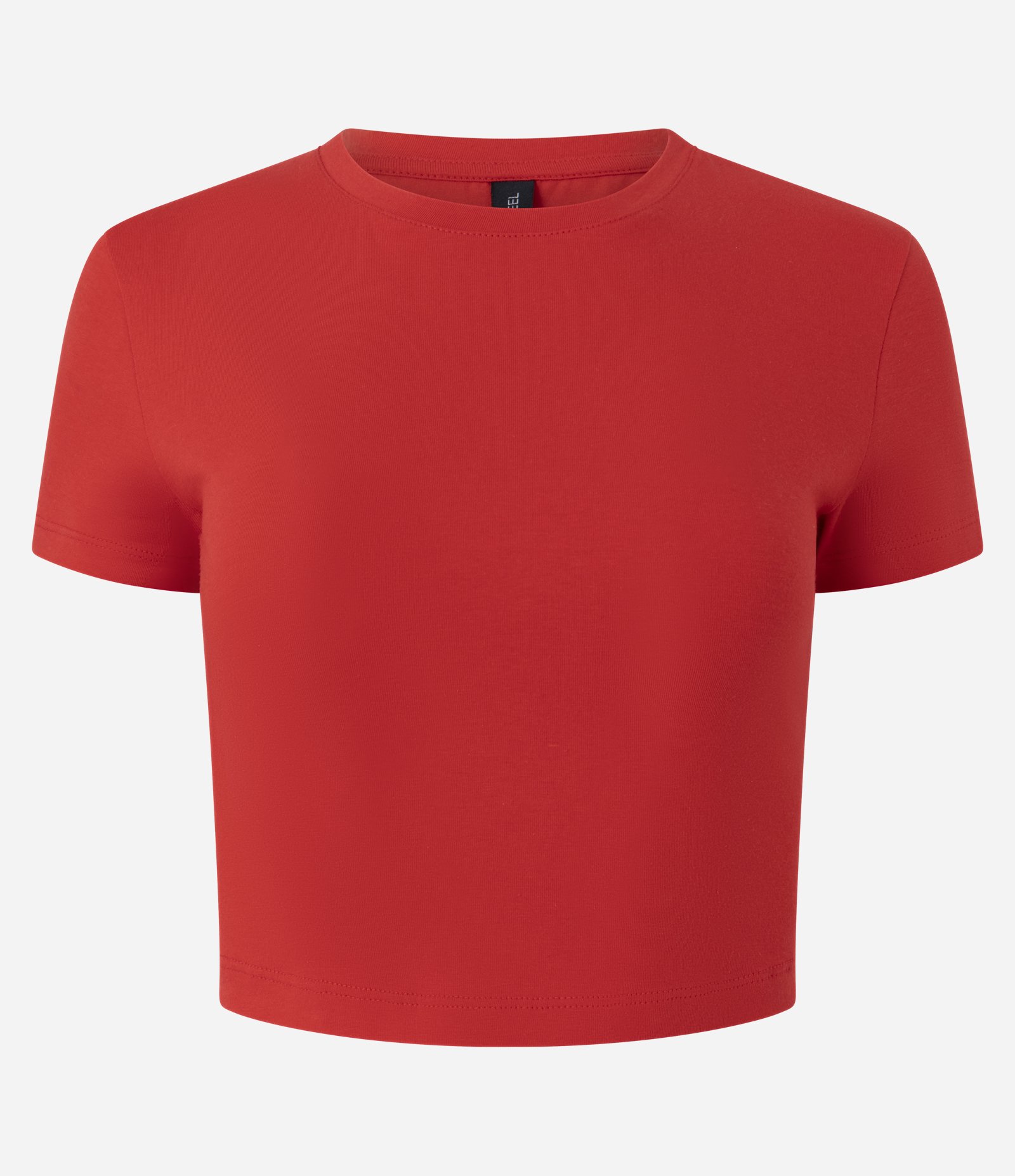 Blusa Cropped Manga Curta em Cotton Vermelho 2