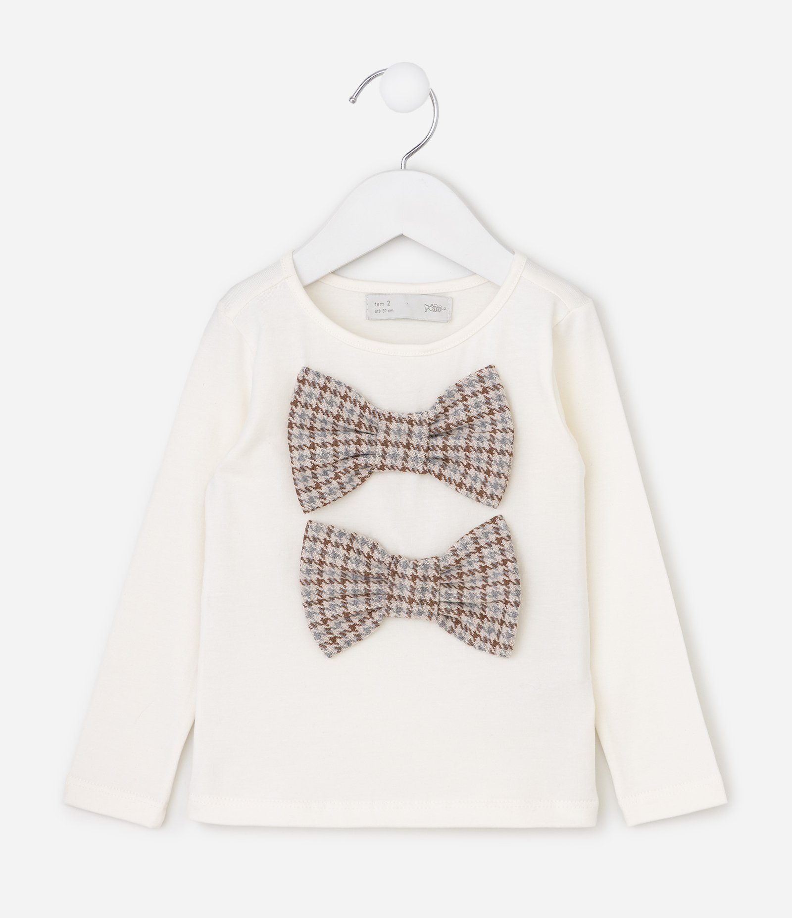 Blusa Relaxed em Algodão com Laços Infantil - Tam 1 a 6 Anos Bege 2