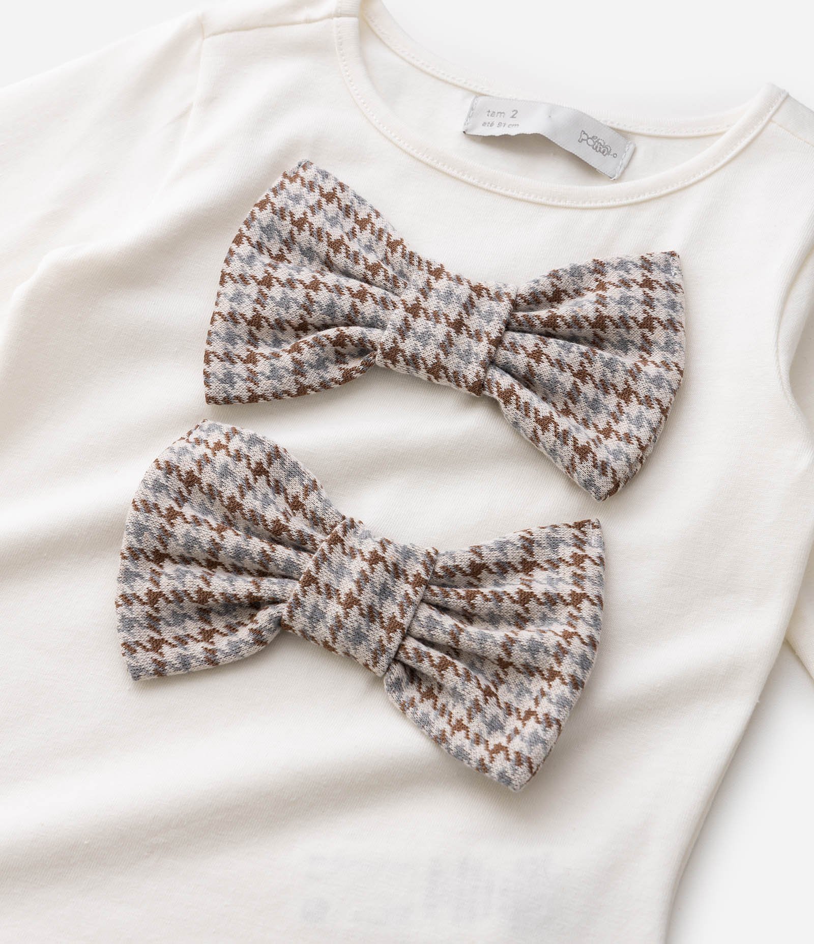 Blusa Relaxed em Algodão com Laços Infantil - Tam 1 a 6 Anos Bege 5