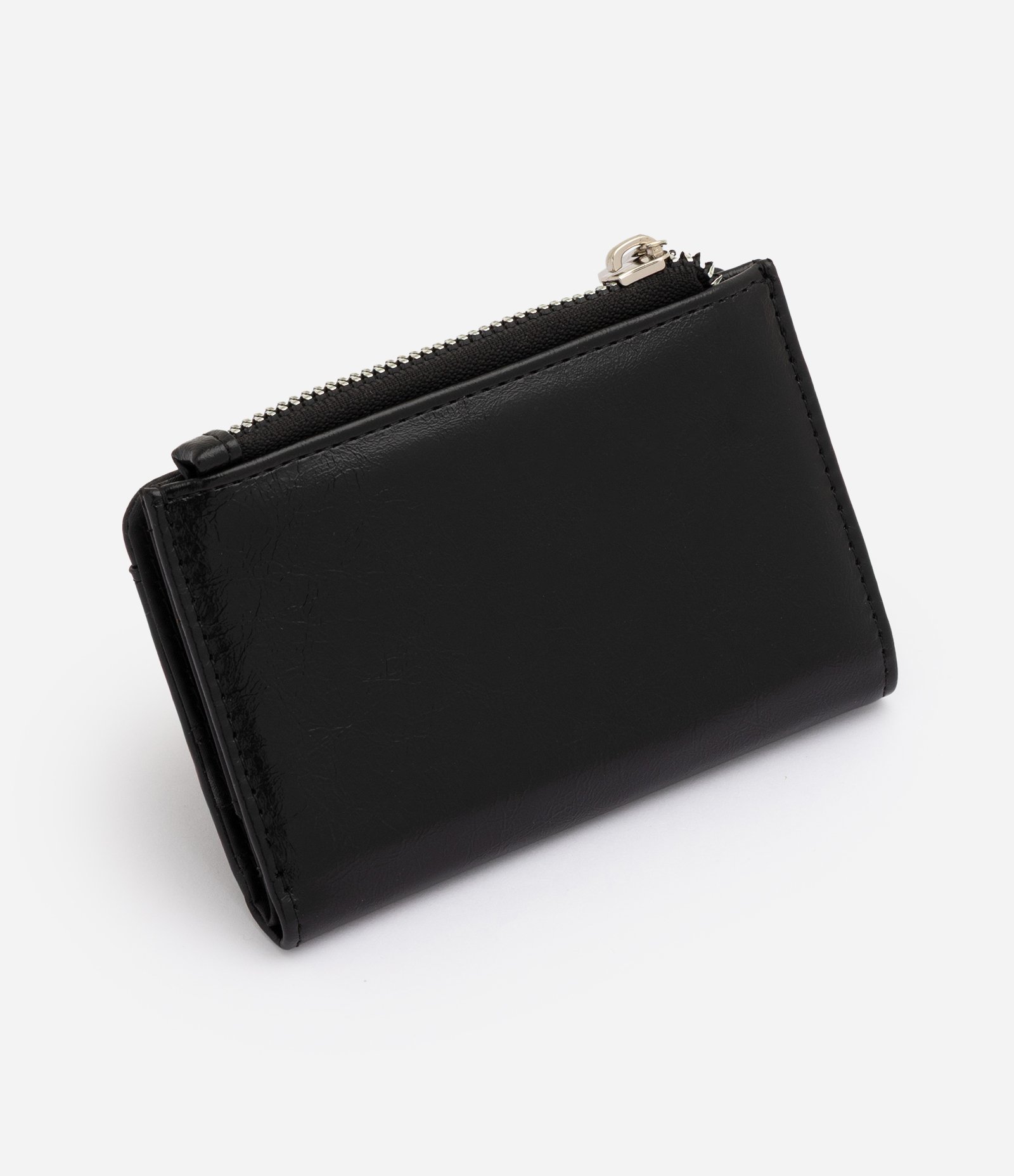 Carteira Envelope Pequena em PU com Compartimentos Preto 2