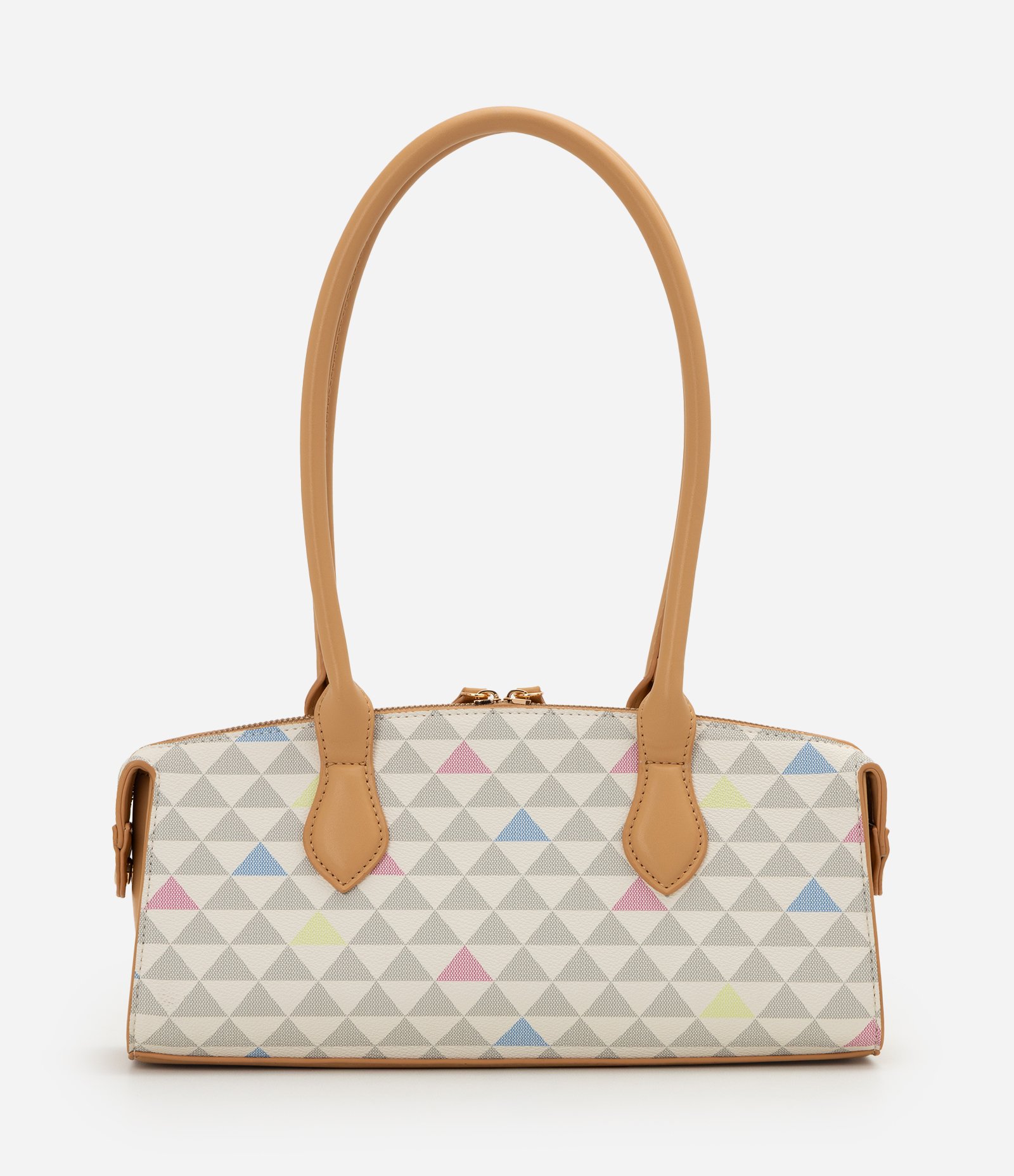 Bolsa Bowling em PU com Estampa Geométrica Off White 3