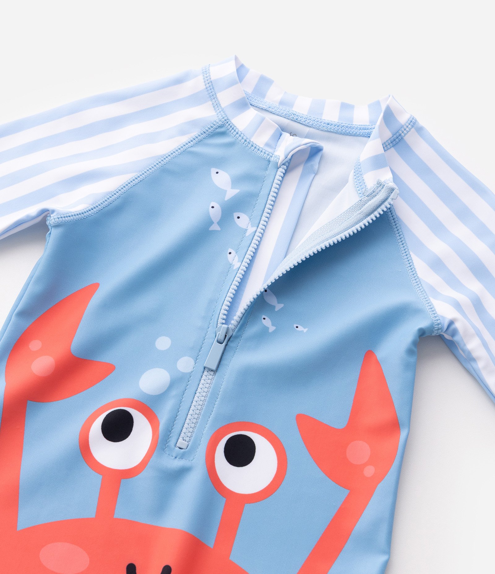 Macacão Praia Infantil Accessories Estampa Caranguejo com Detalhes 3D Tam 1 a 4 Anos Multicores 4